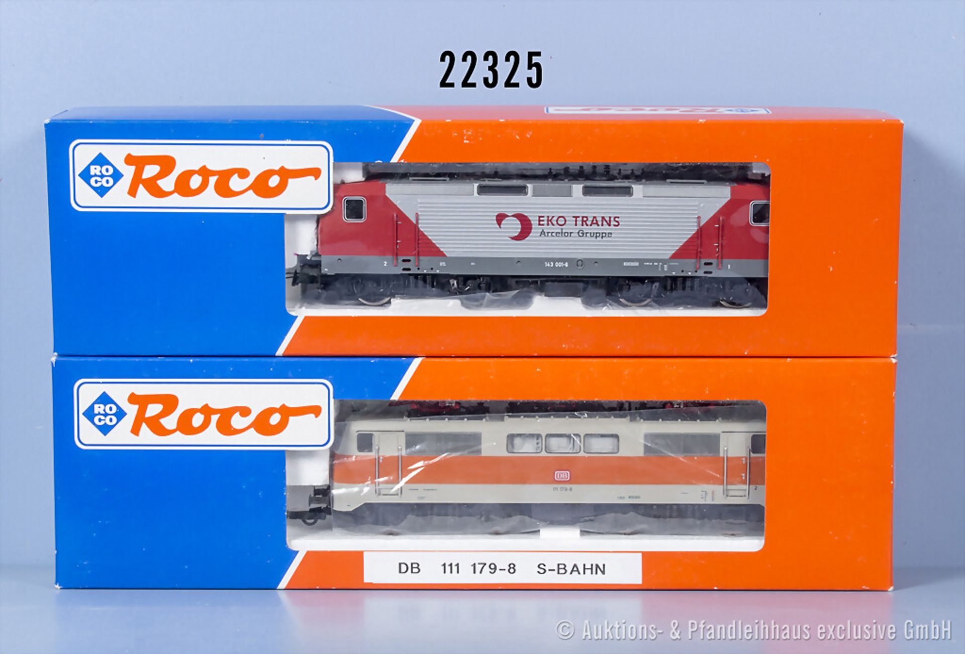 2 Roco H0 Loks, dabei 43414 E-Lok der DB, BN 111 179-8 und 43680 E-Lok der DR, BN 143 ...