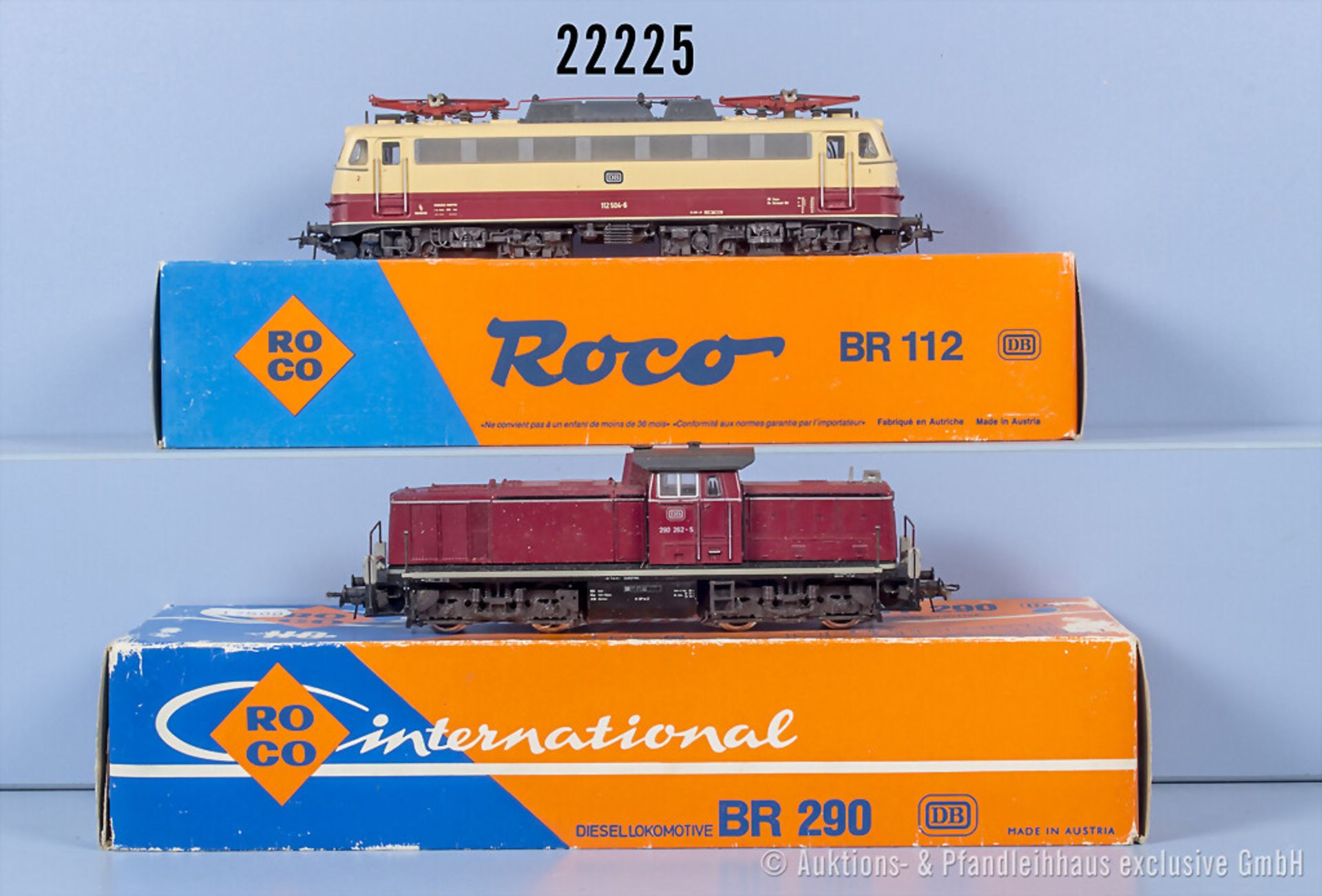 2 Roco H0 Loks, dabei 4154 Diesellok der DB, BN 290 262-5 und 43425 E-Lok der DB, BN ...