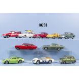 10 Corgi Toys Modellfahrzeuge, dabei Citroen Safari, Porsche Carrera 6, Chevrolet ...