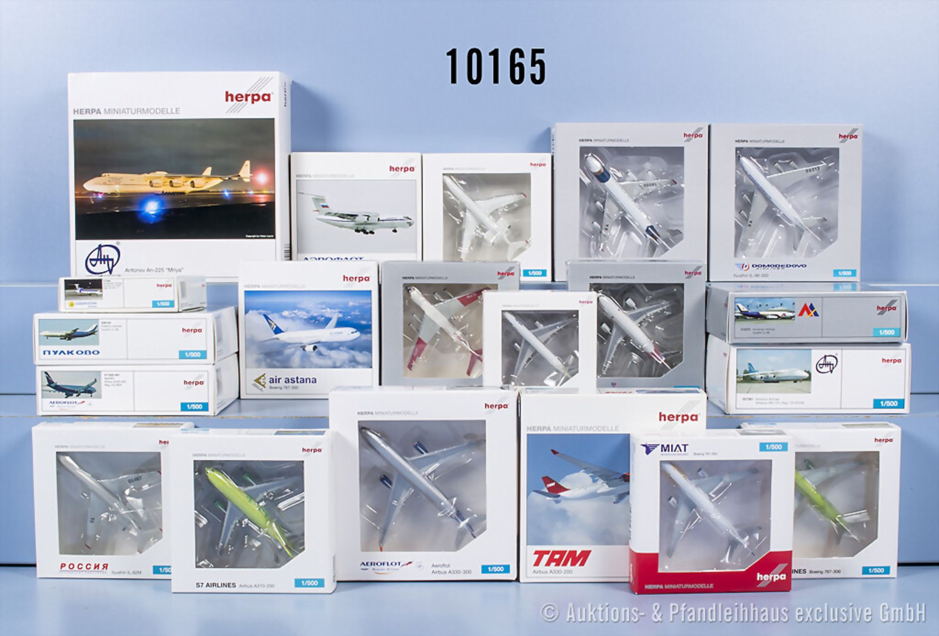 20 Herpa Modellflugzeuge, Rossiya Ilyushin, Antonov AN-124, Airbus A330-200 usw., ...