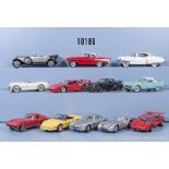 12 Franklin MInt Modellfahrzeuge, u.a. 1954 Mercedes-Benz W196R, 1988 Porsche 911, 1989 ...