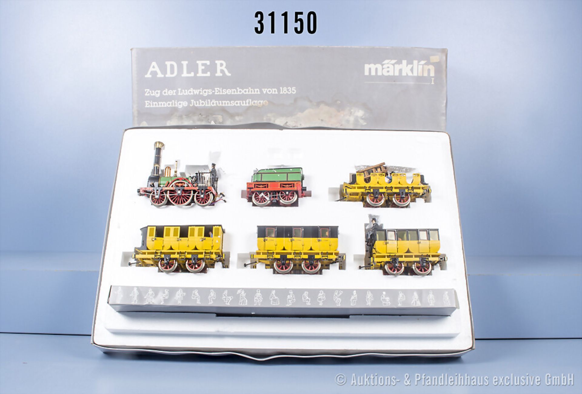 Märklin Profi 1 5750 Zugset Adler mit Schlepptenderlok, 4 Wagen und 1 Figurensatz, ...