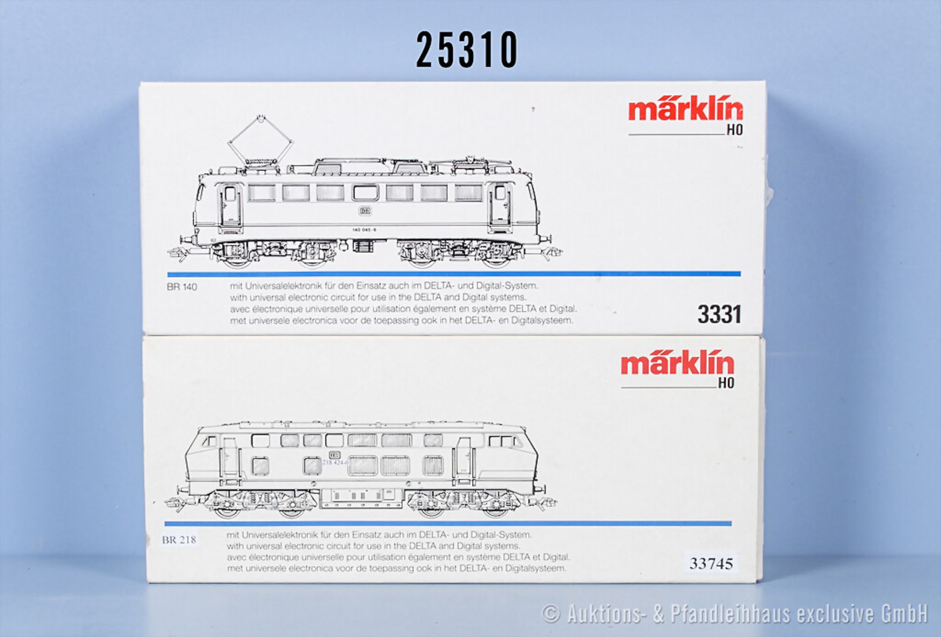 2 Märklin Delta digital H0 Loks, dabei 3331 E-Lok der DB, BN 140 045-6 und fx digital ...