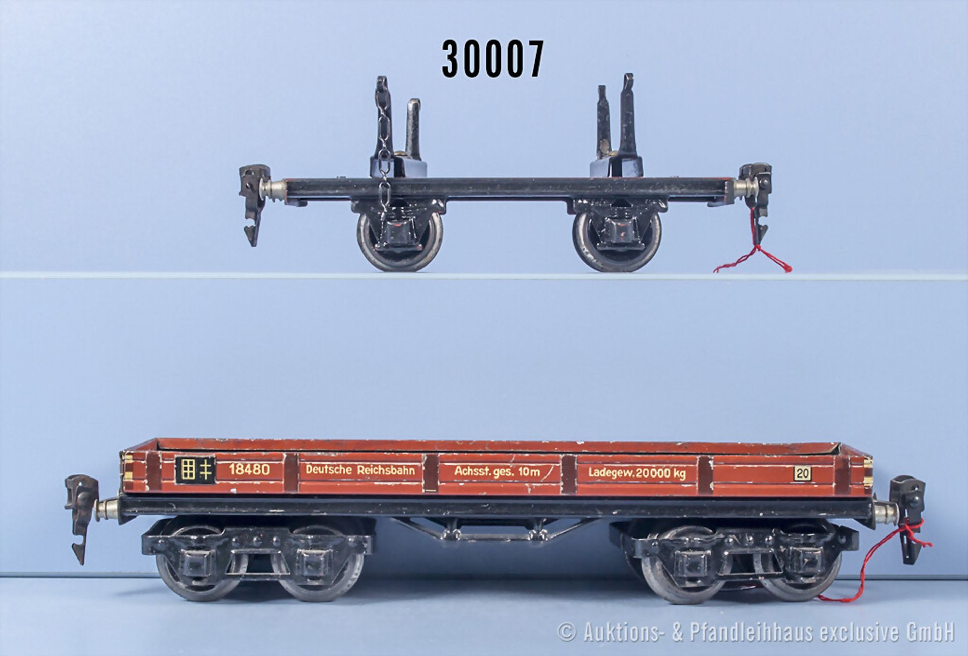 2 Märklin Spur 0 Blechgüterwagen, dabei 1848 und 1968, Z ...