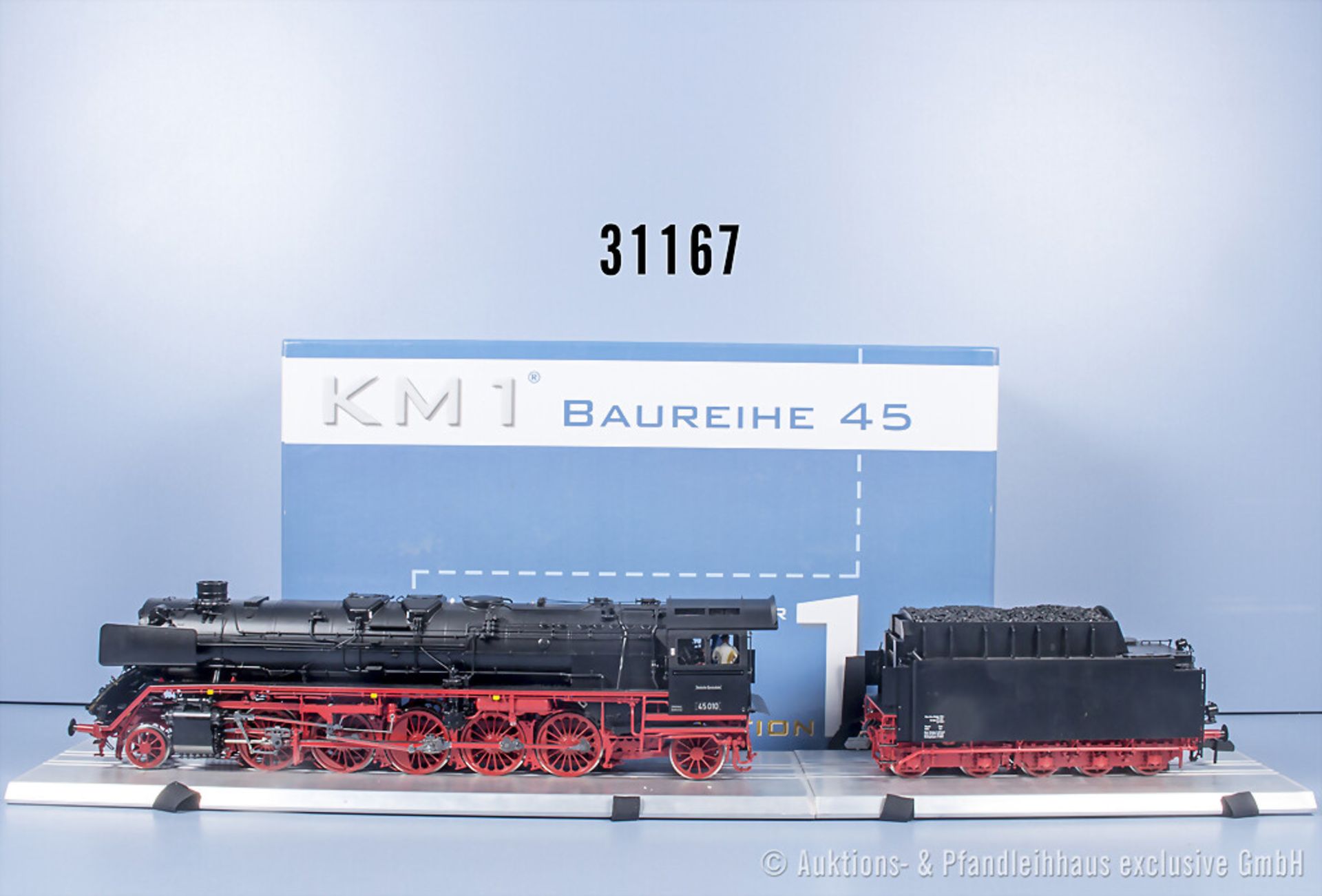 KM1 Spur 1 104507 Schlepptenderlok der DB, BN 45 010, in Museumsausf., Z 1-2, in ...