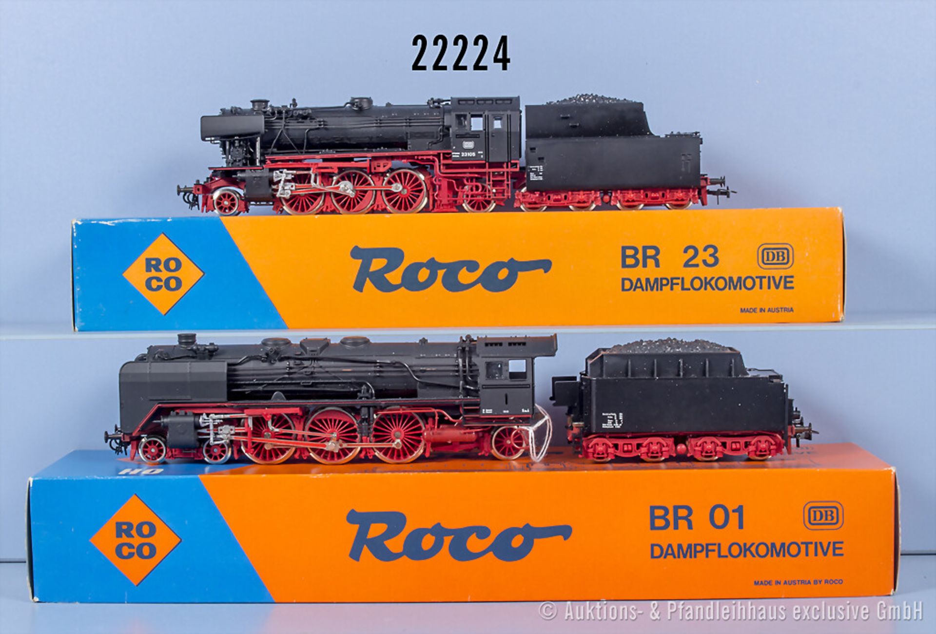 2 Roco H0 Loks, dabei 04119 Schlepptenderlok der DB, BN 01 189 und 04120 ...