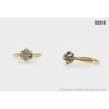 Ring 750 GG/WG, Altschliff Diamant 0,08 ct, w-si, RW 49, Gesamtgewicht 4,3 g, SP 540,- ...