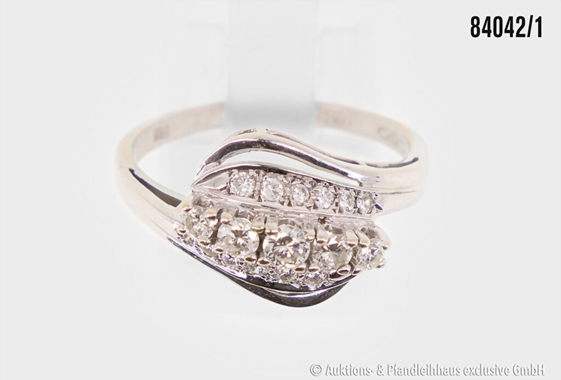 Ring, 585 Weißgold, mit Diamanten im Brillantschliff, zus. ca. 0,87 ct., si, weiß, 4,16 ...