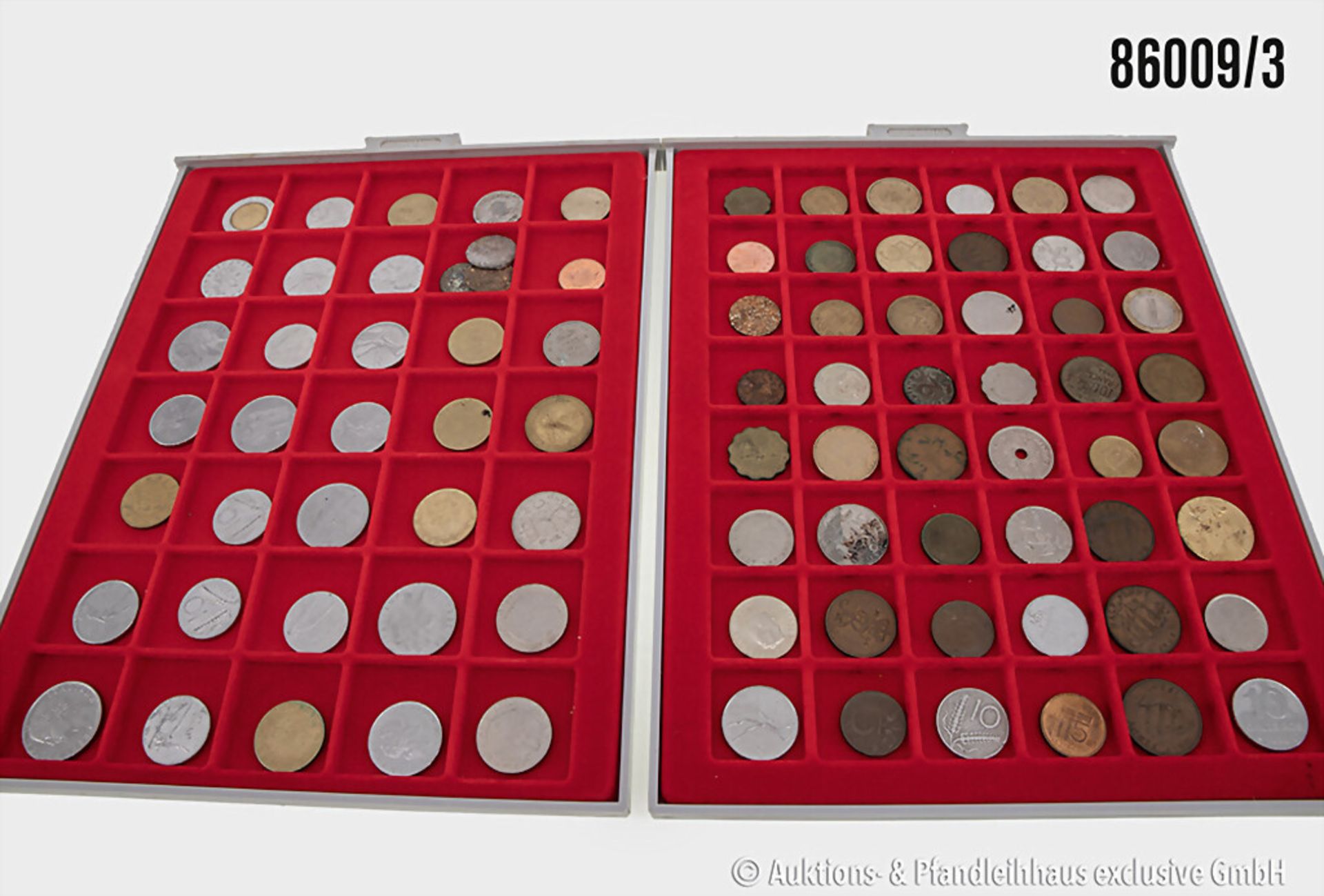 Konvolut Münzen in 6 Lindner Münzboxen, verschiedene Münzen Europa/Welt sowie 3 Münzen ... - Bild 3 aus 3