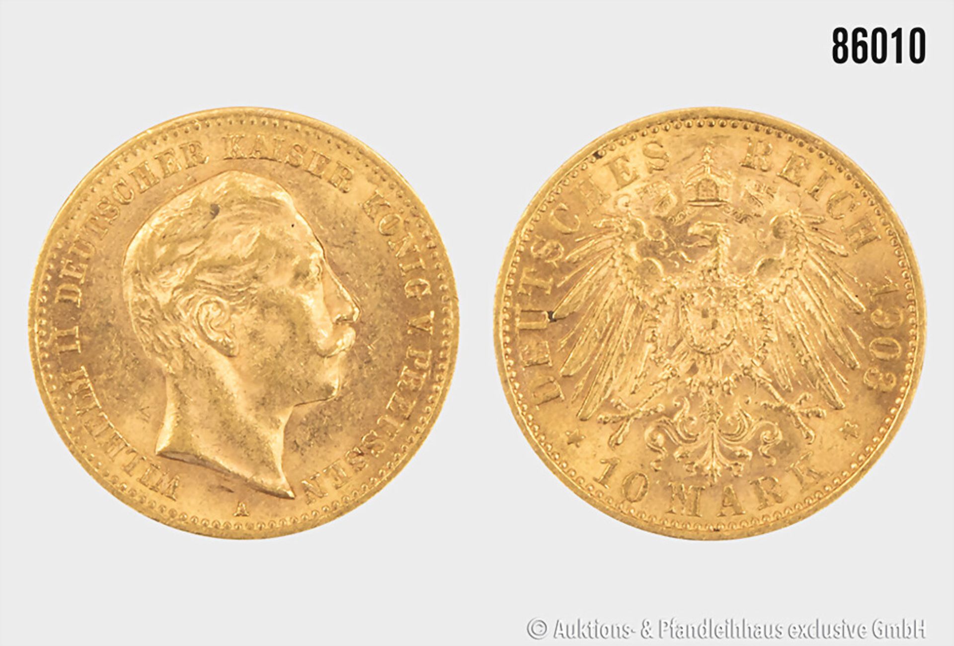 Goldmünze, Preussen 10 Mark 1903 A Wilhelm II, 3,99 g, Zustand ...
