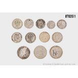 Konv. Österreich/Ungarn 12 Silbermünzen, u.a. 1/4 Florin 1859, 1860, 1862, 2 Pengo ...