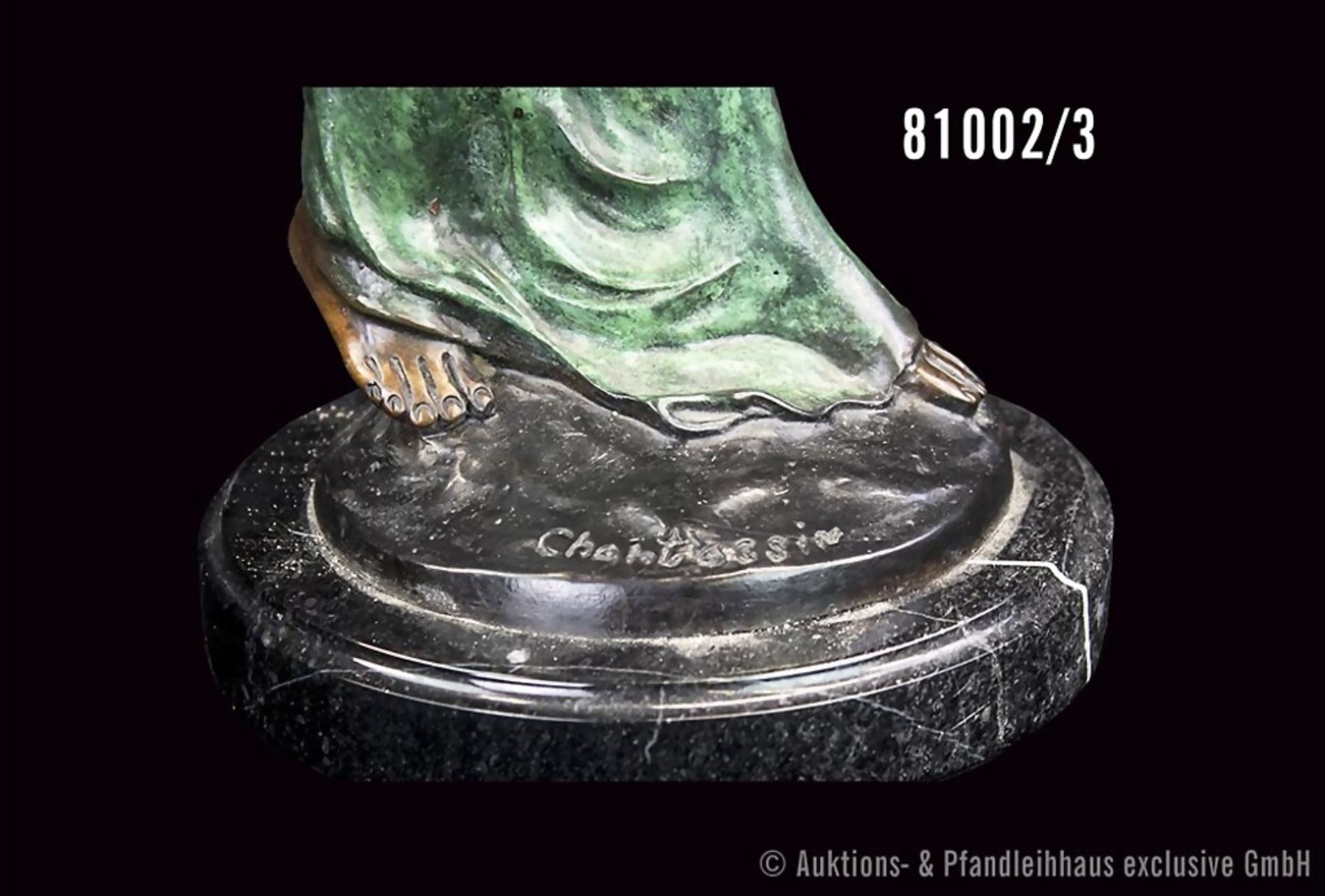 Figur "Spirit of Ecstasy", auch Emily genannt, Bronze, dunkel und grün patiniert, ... - Image 3 of 3