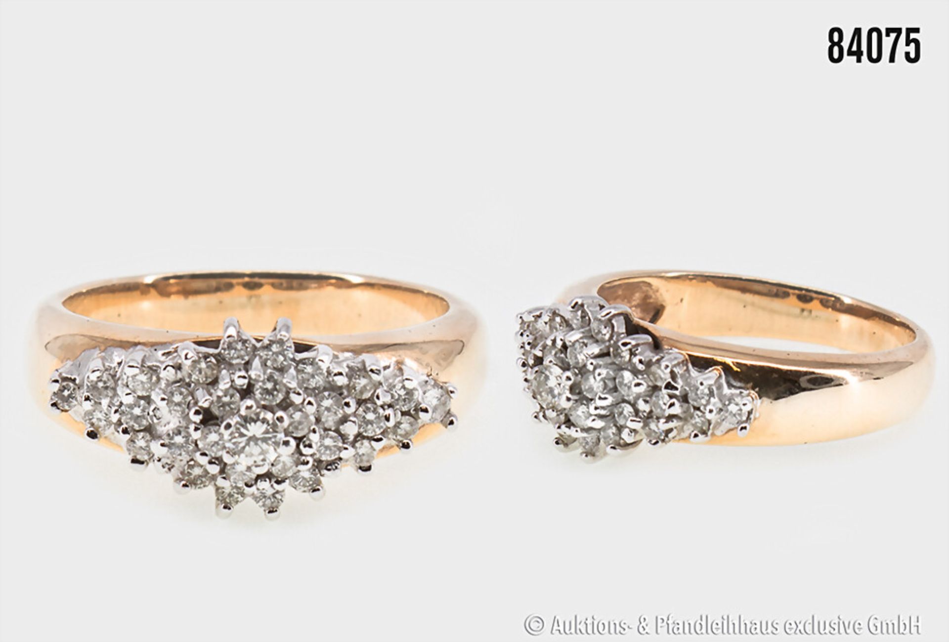 Ring, 585er Gold, mit Brillanten, ca. 0,6 ct, w - top crystal, 7,40 g, Ringgröße ca. ...