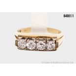 Ring, 585er Gelbgold, mit 4 Diamanten in Brillantschliff, zus. ca. 0,80 ct., Si, weiß, ...