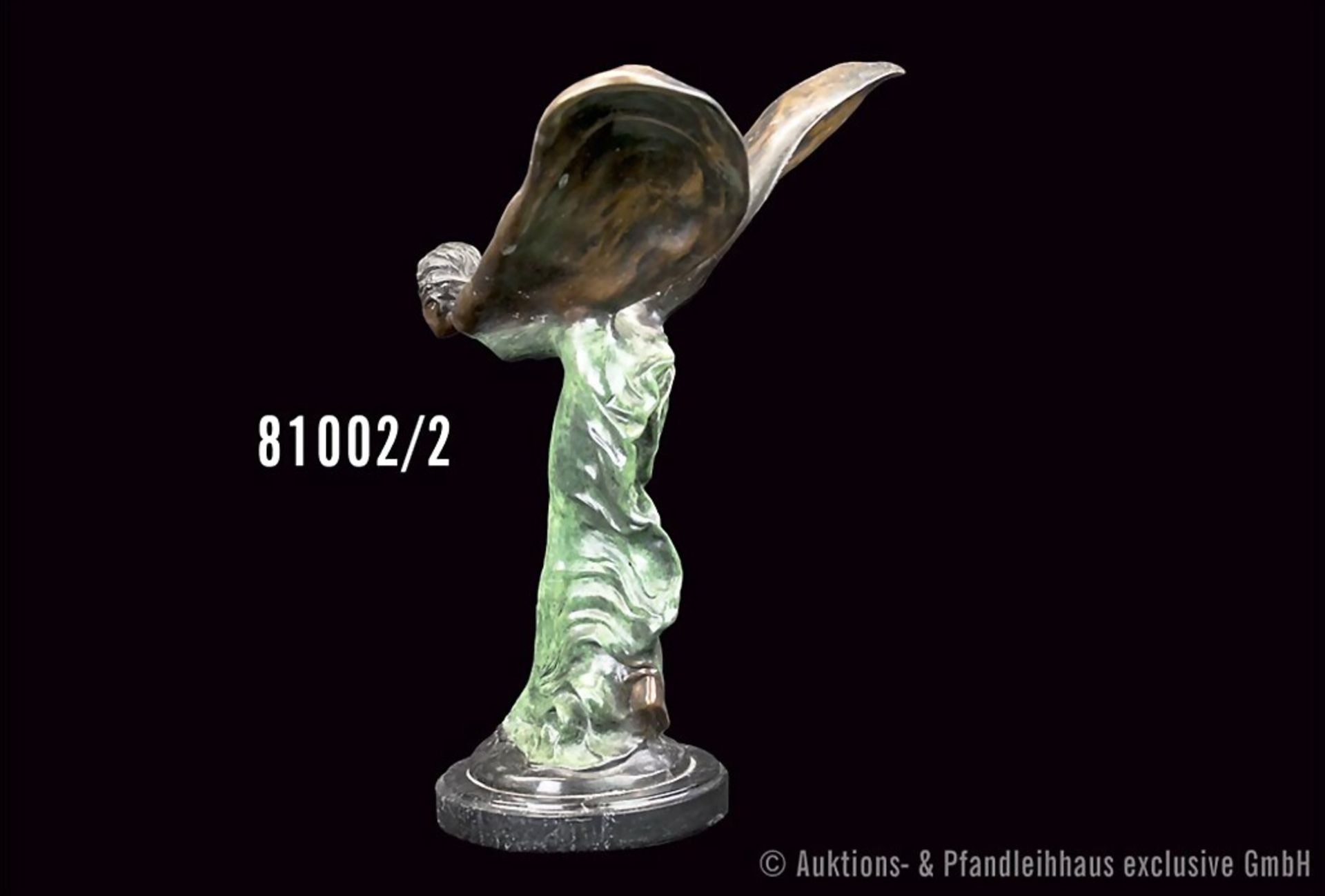 Figur "Spirit of Ecstasy", auch Emily genannt, Bronze, dunkel und grün patiniert, ... - Image 2 of 3