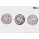 Konv. Österreich/Ungarn 3 Münzen, 3 x 2 Korona 1912, 1913 und 1914, Franz Josef I. in ...