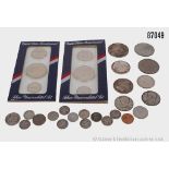 Konvolut USA überwiegend Silber Münzen, u.a. 2 Sets unzirkulierte Silbermünzen zu 25 ...
