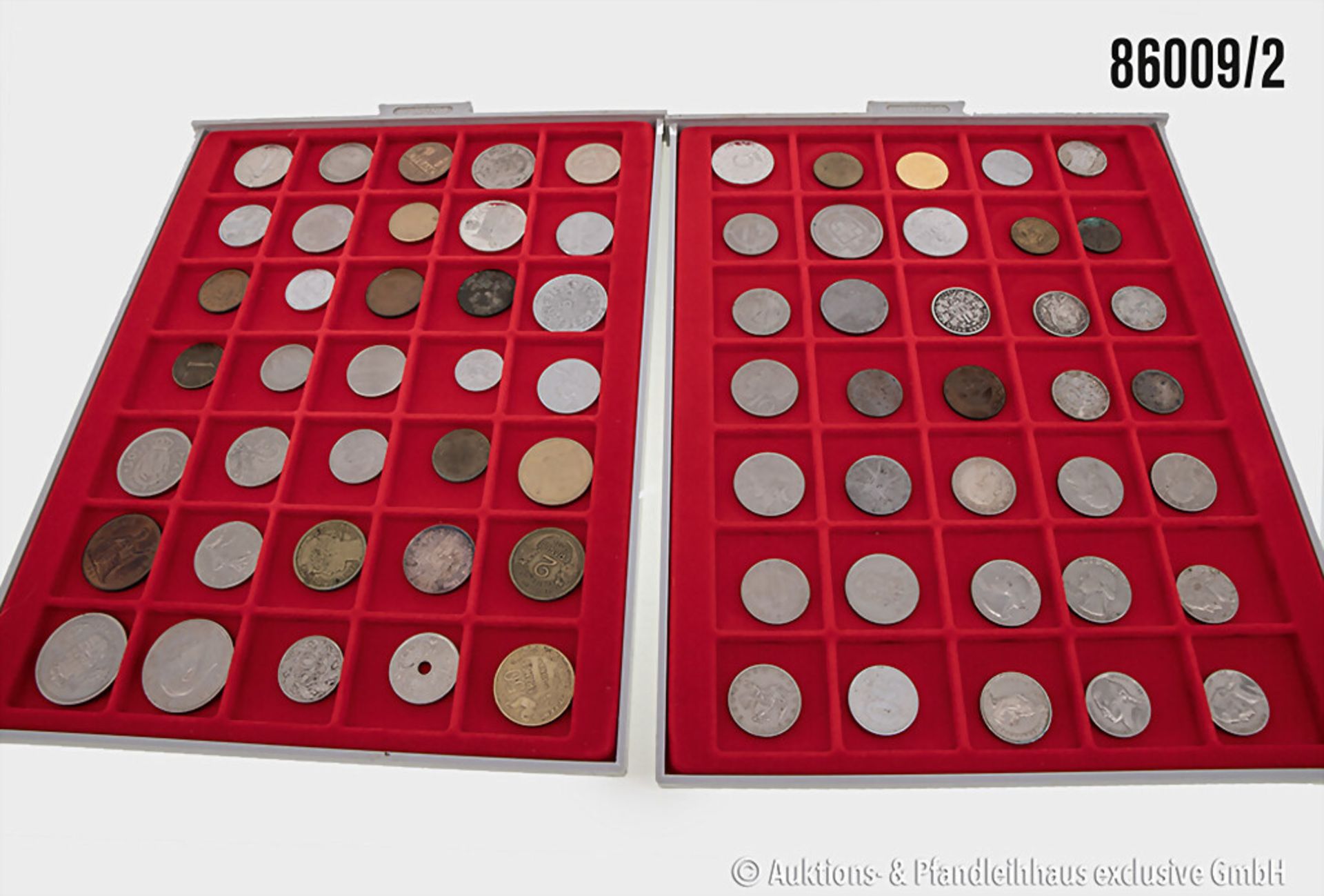 Konvolut Münzen in 6 Lindner Münzboxen, verschiedene Münzen Europa/Welt sowie 3 Münzen ... - Image 2 of 3