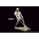 Erich van den Driesch (1878 - 1915), Stahlarbeiter mit Zange, Bronze, seitlich auf der ...