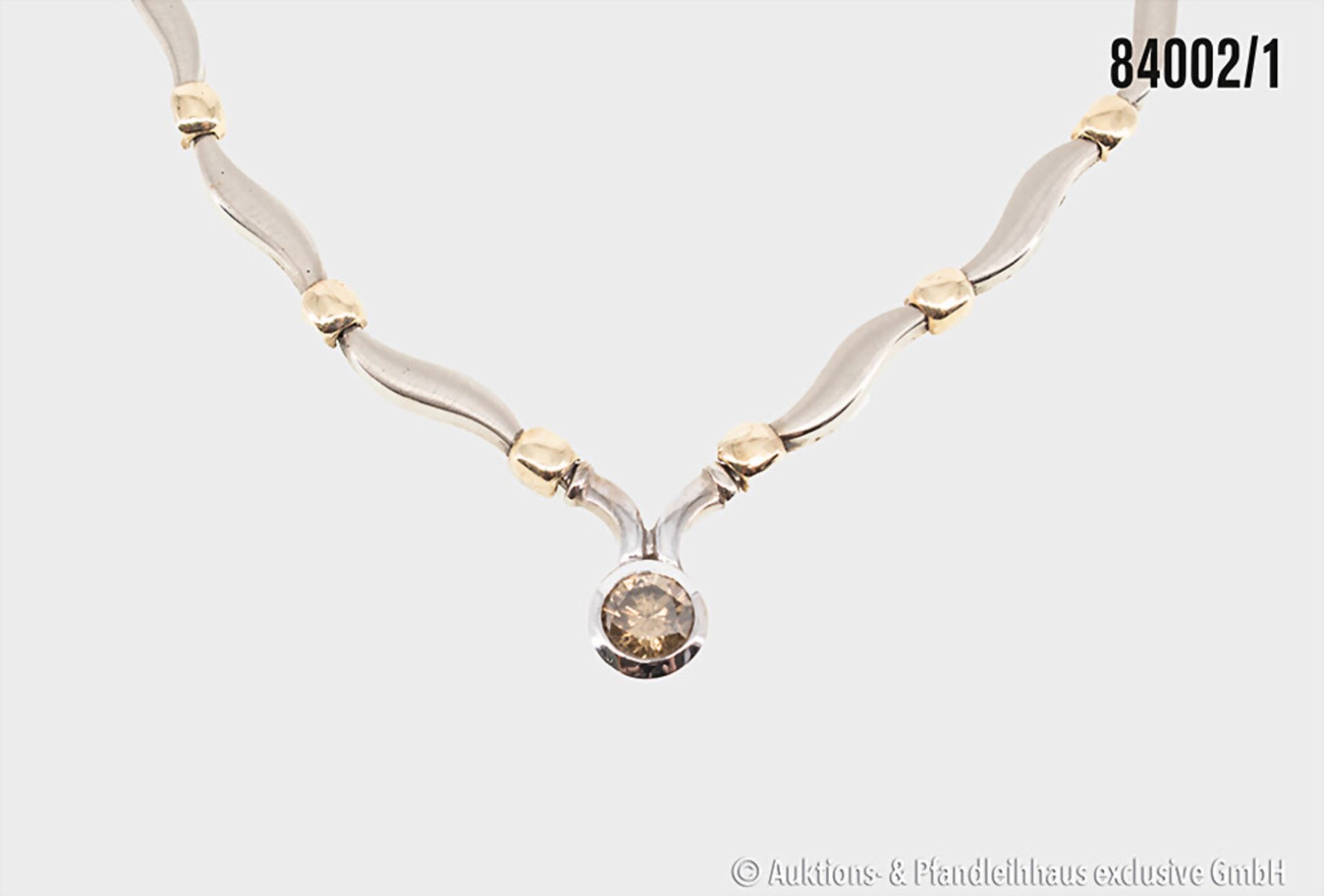 Collier und passendes Armband, 585er Gold, bicolour, Gesamtgewicht 22,07 g, mit ...