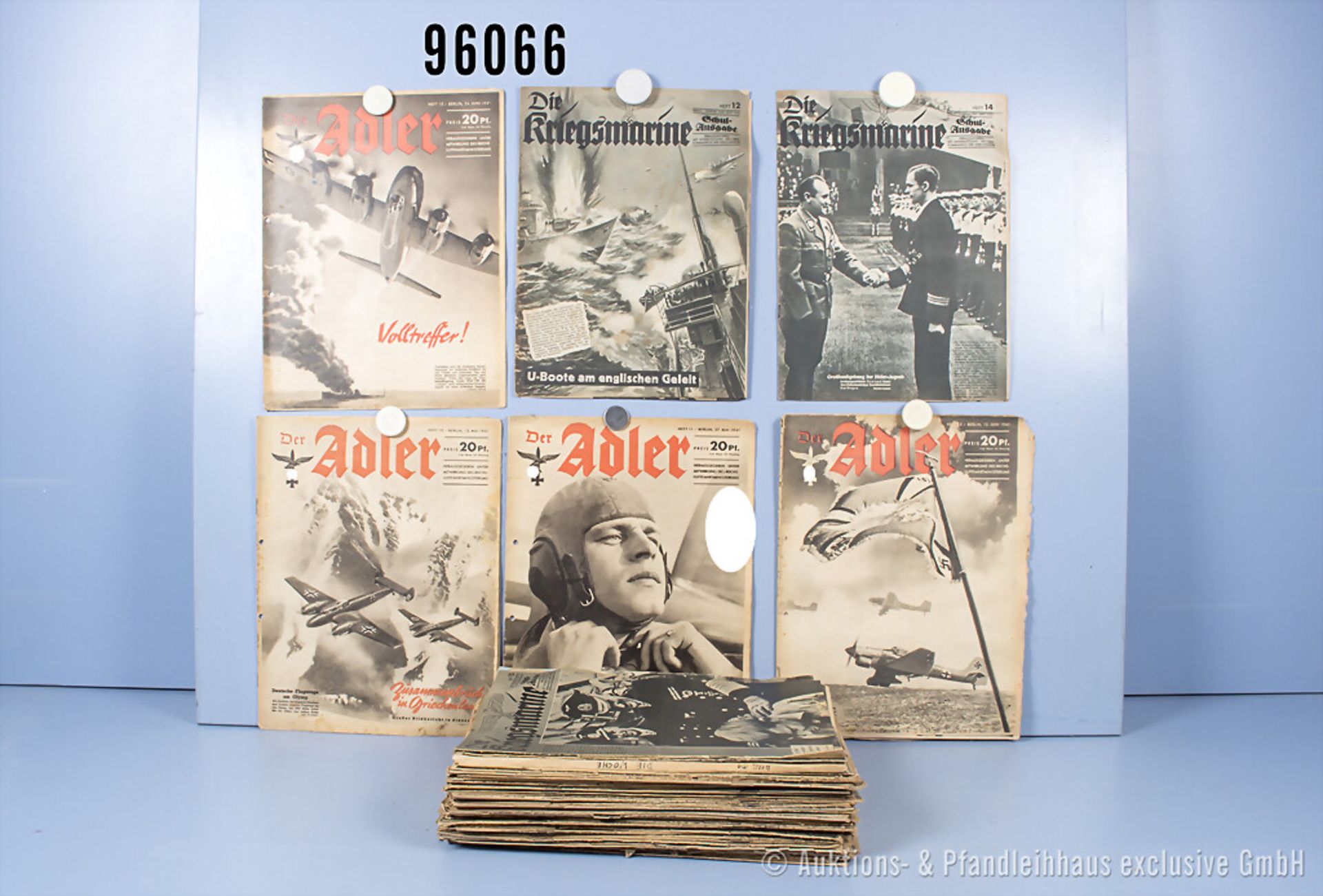 Zeitschriften 3. Reich, ca. 95 x "Der Adler", aus den Jahrgängen 1941 - 1944, 5 x "Die ...