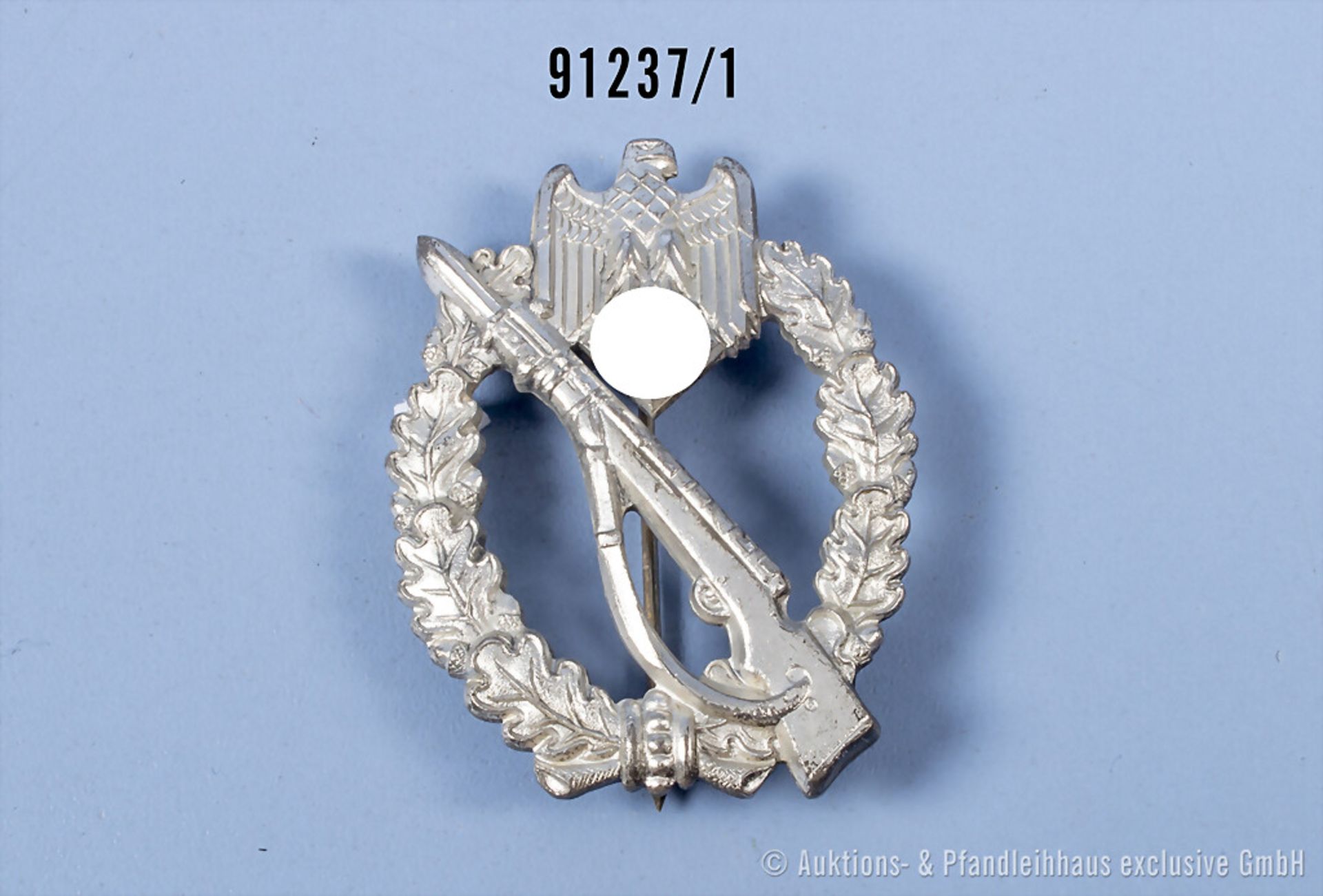 Infanterie-Sturmabzeichen in Silber, Zinkausf., Hersteller "S.H.u.Co. 41", guter ...