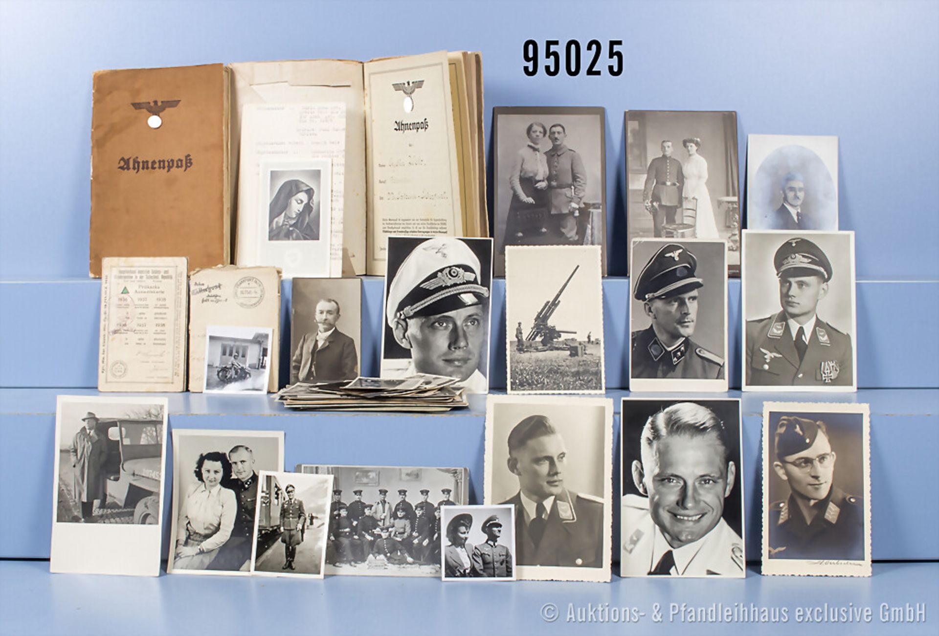 Konv. div. Fotos 1. und 2. WK, überwiegend Portraits u.a. Luftwaffe und Heer, 1 x ...