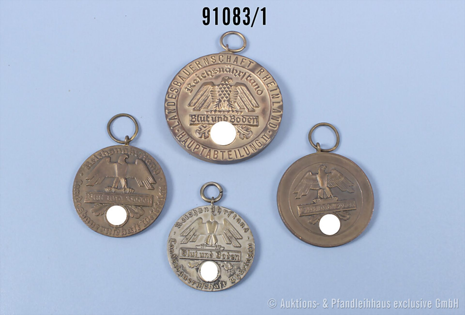 Konv. Reichsnährstand 4 versch. Medaillen, gemischter ...