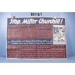 Konv. Verschiedenes u.a. großes Propagandaplakat "Stop Mister Churchill !", Größe ca. ...
