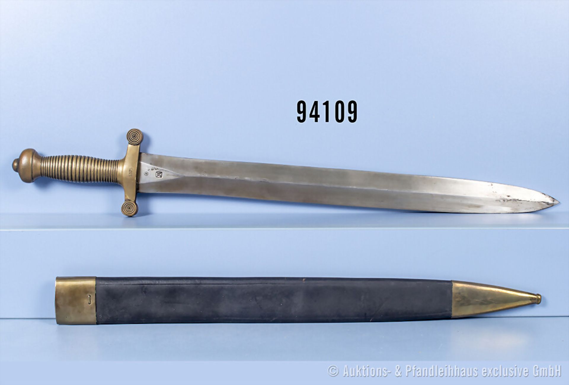 Frankreich Faschinenmesser mit Lederscheide, L ca. 66 cm, guter Zustand mit ...