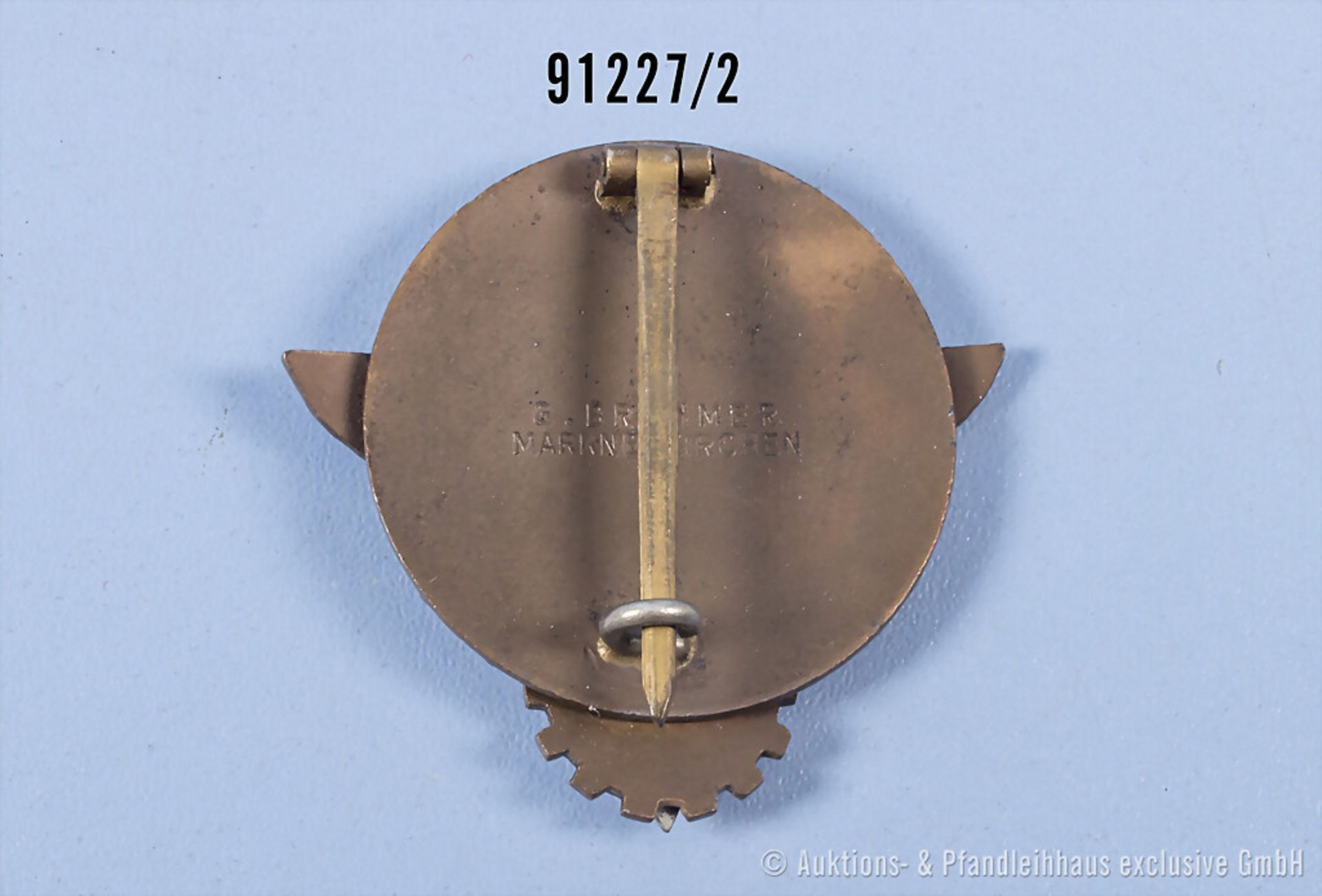 Abzeichen für Kreissieger 1938, Hersteller "G. Brehmer Markneukirchen", Chip in der ... - Bild 2 aus 2