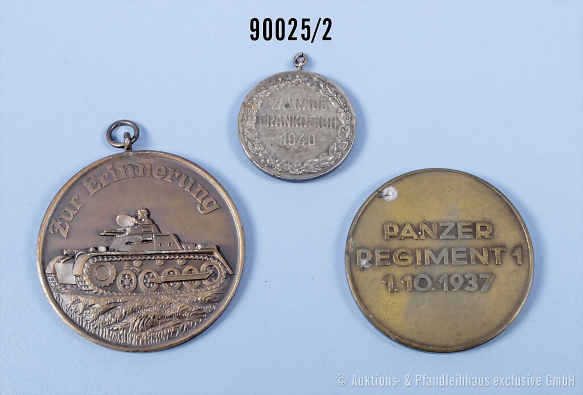 Konv. 3 Regimentsmedaillen "7./I.R. 105 Frankreich 1940", "8. Kompagnie II. ... - Bild 2 aus 2
