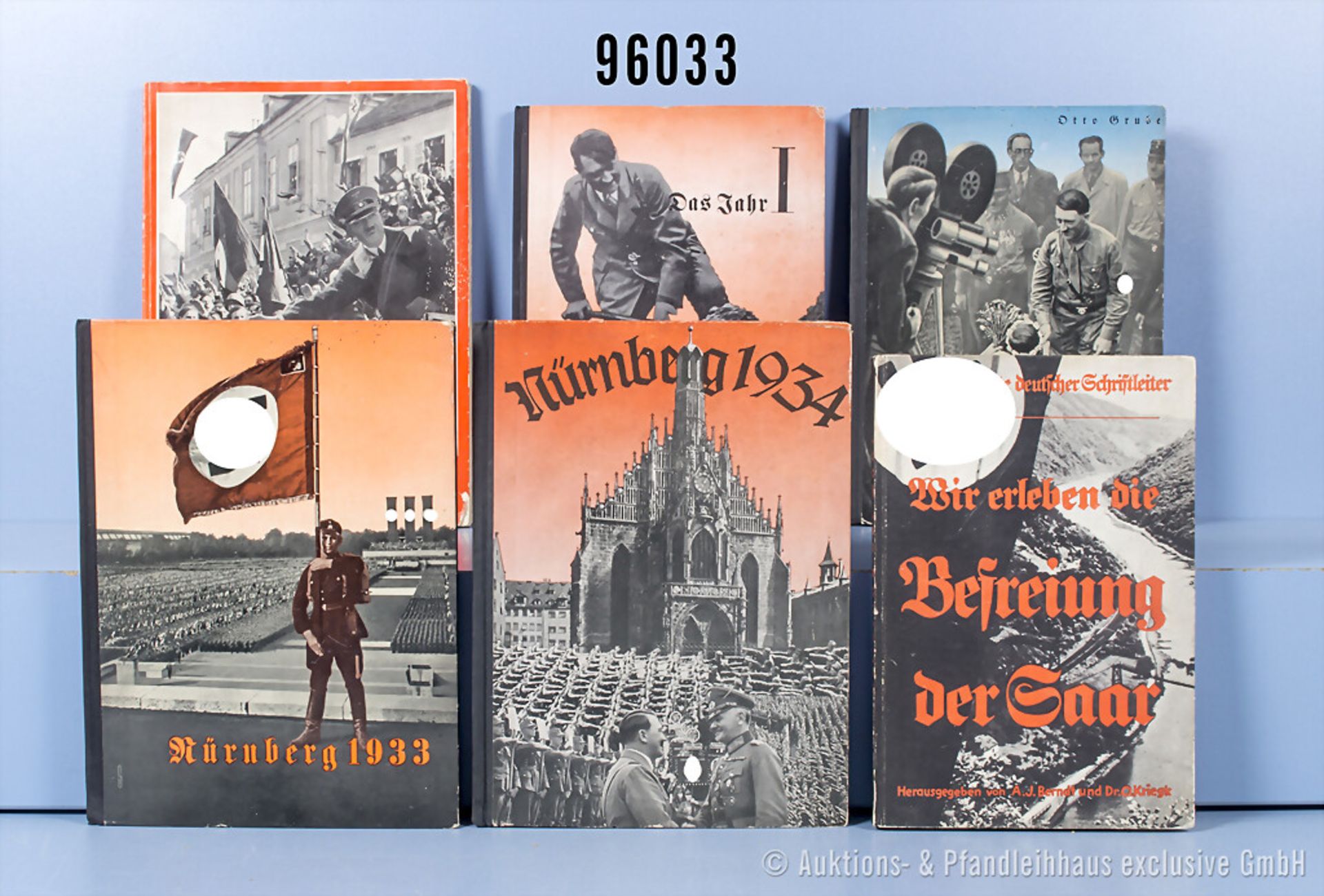 Konv. 6 Bücher 3. Reich "Nürnberg 1933", "Nürnberg 1934", "Das Jahr I", "Volk und ...