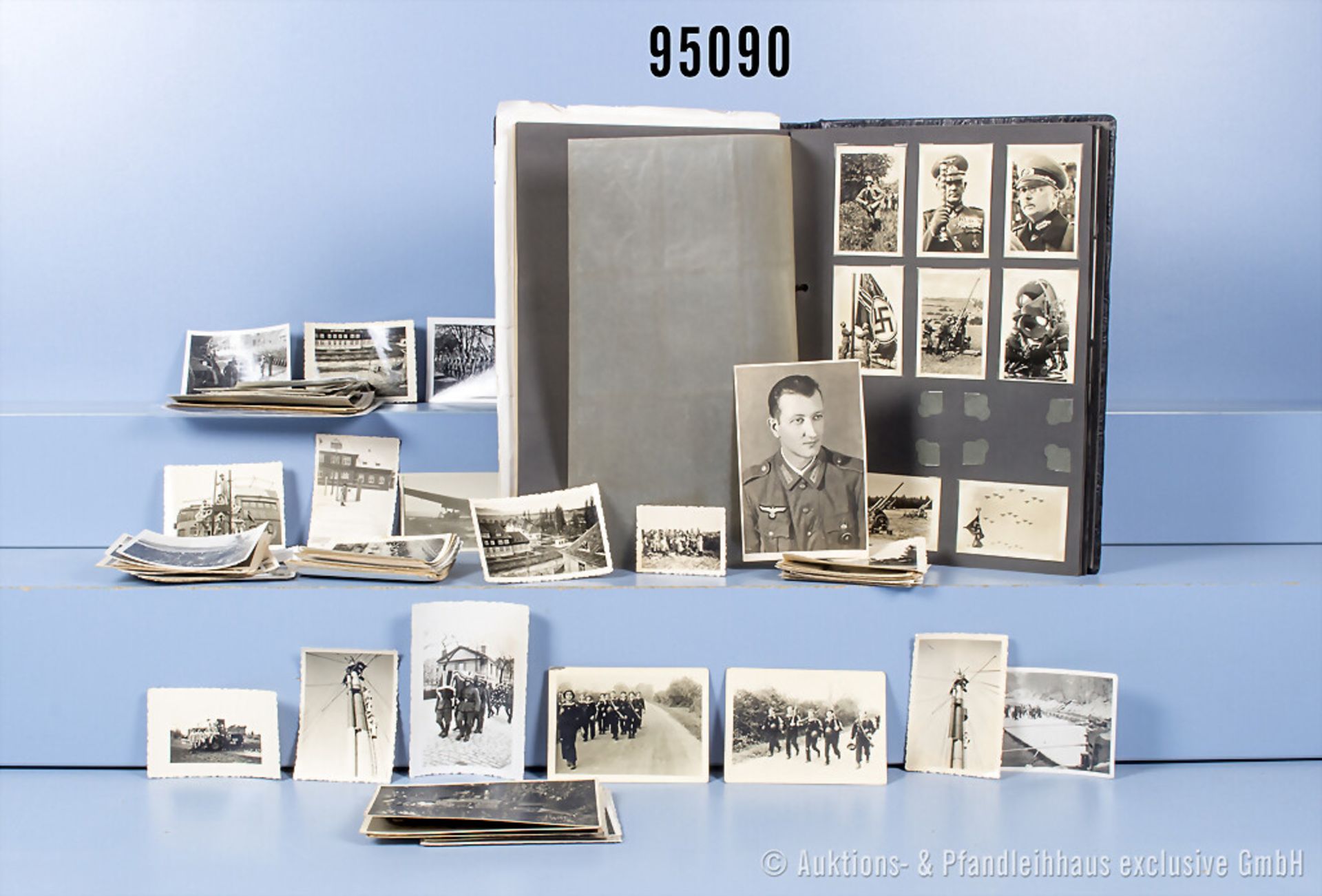 Konv. Fotoalbum Wehrmacht Heer mit 85 Fotos, sowie 132 lose Fotos aus versch. ...