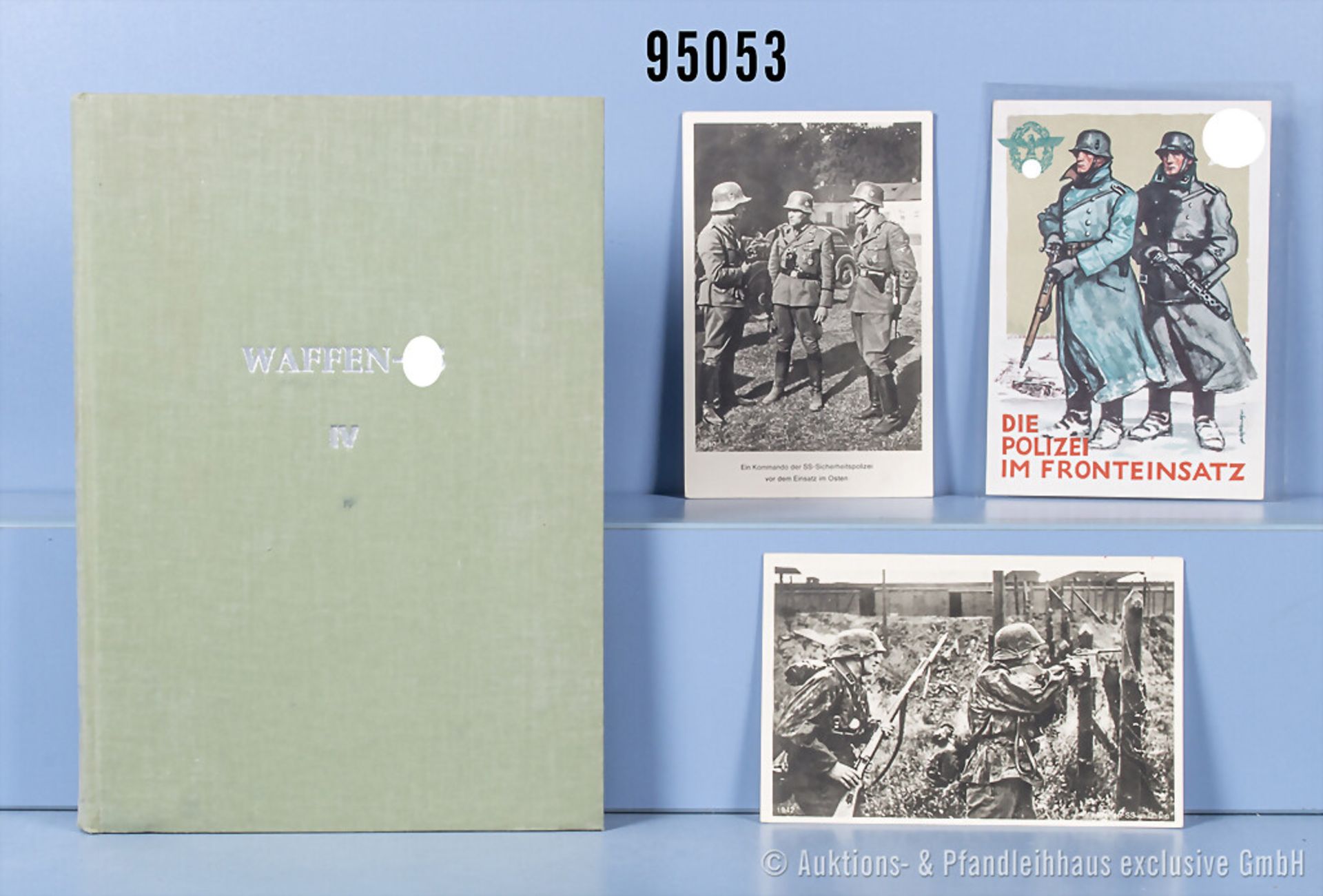 Konv. 3 Propaganda Postkarten der Waffen-SS, sowie Buch "Waffen-SS im Bild", 2. Auflage ...