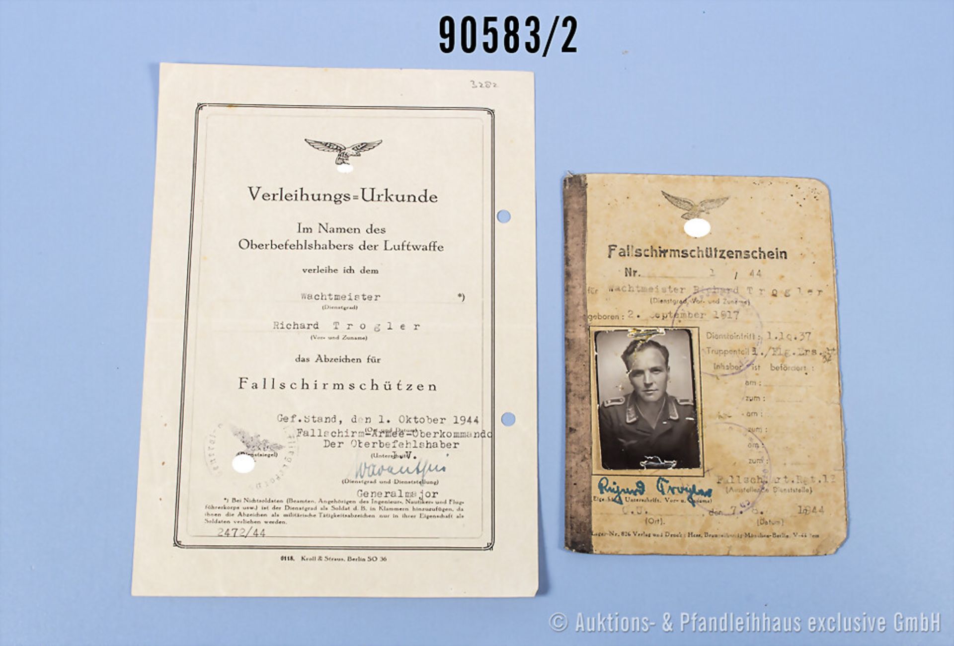 Dokumentennachlass eines Feldwebel im Fallschirmjäger-Regiment 25, Abzeichen für ... - Image 2 of 2