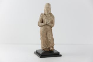 Tanagra debout vêtue d'une toge Stuc Grèce 3 eme siècle avant JC 31cm