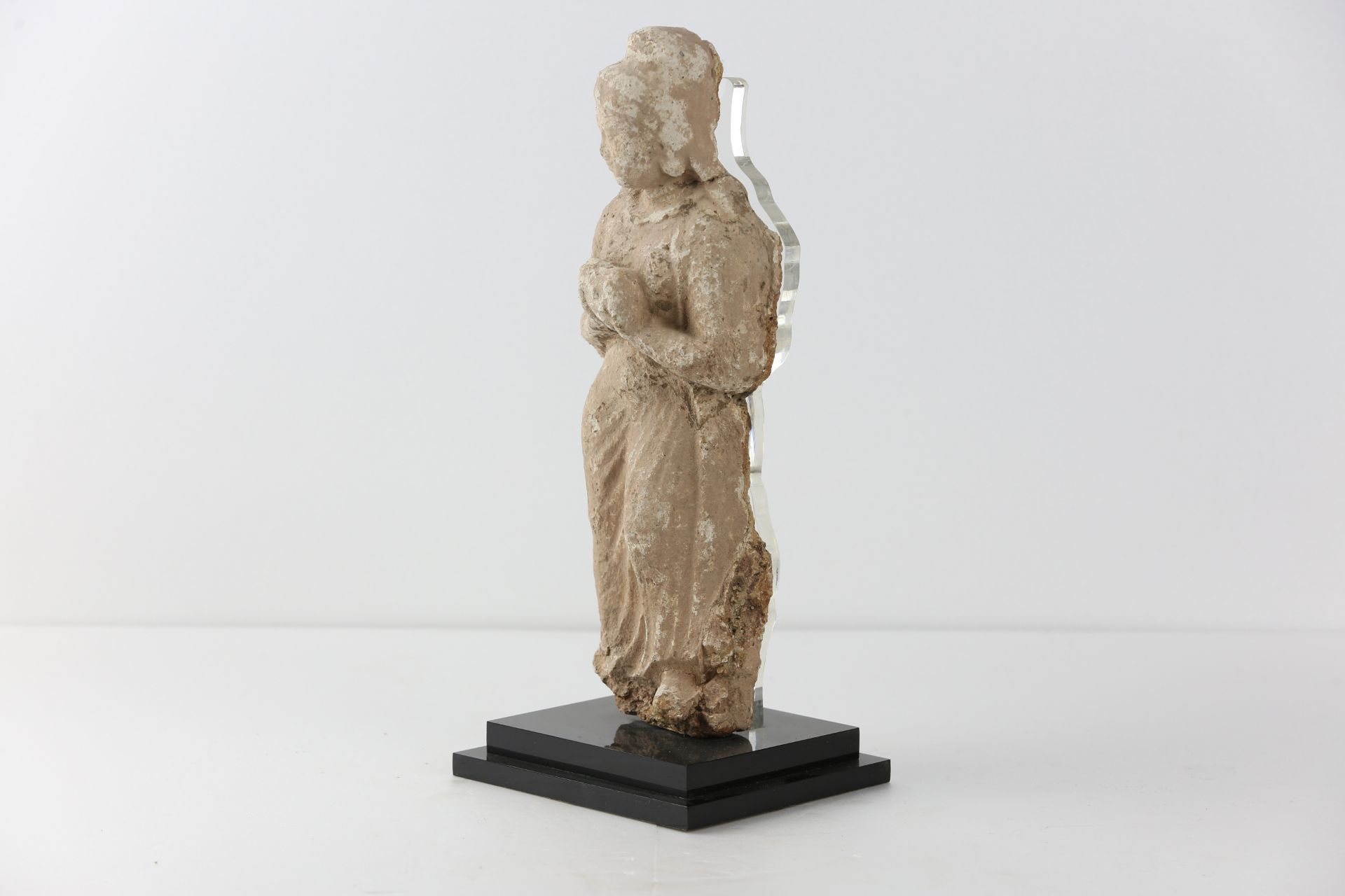 Tanagra debout vêtue d'une toge Stuc Grèce 3 eme siècle avant JC 31cm - Bild 3 aus 3