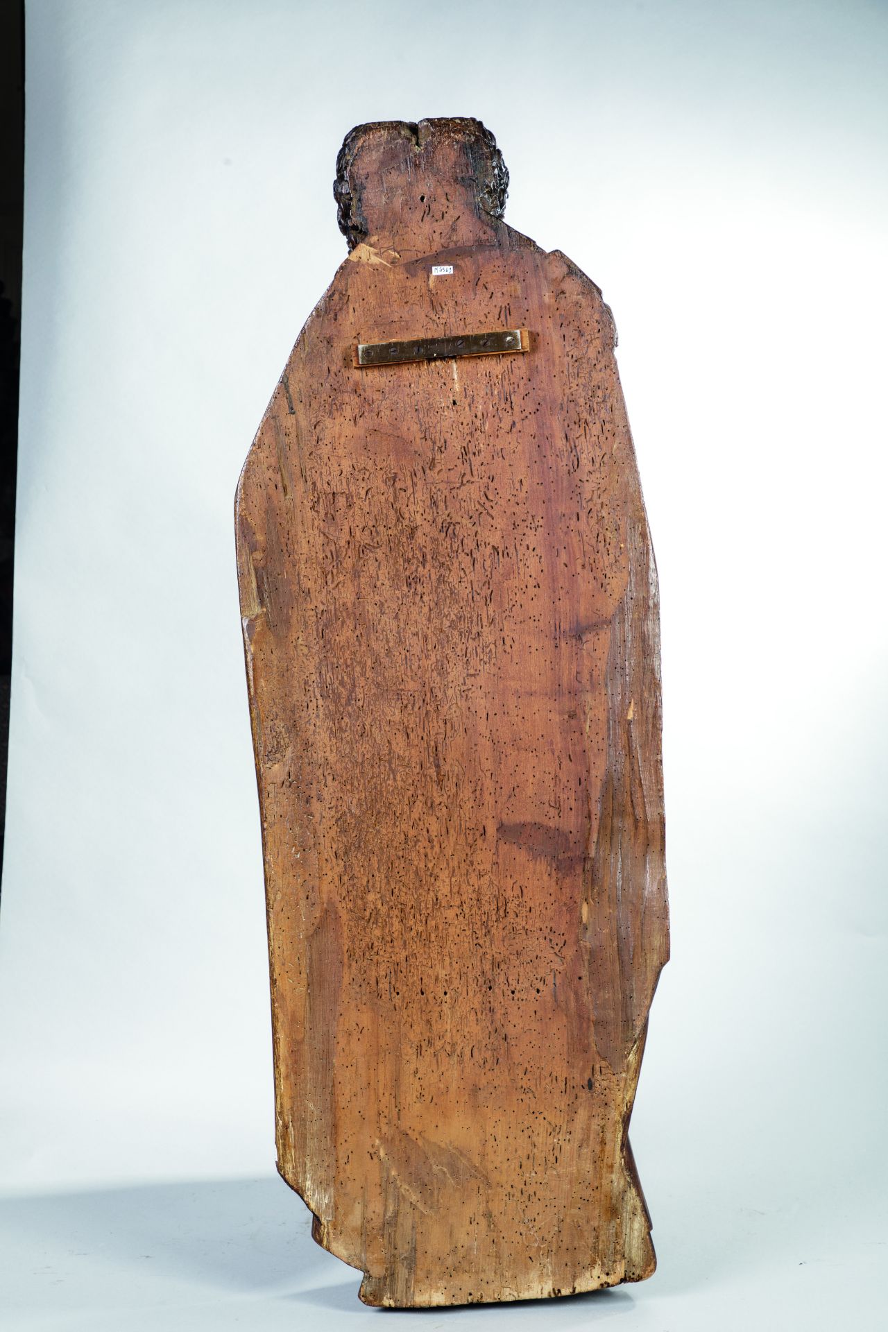 Sculpture d'un saint tenant le livre sacrée Bois de tilleul polychrome 16 eme siècle Dans le - Bild 8 aus 8