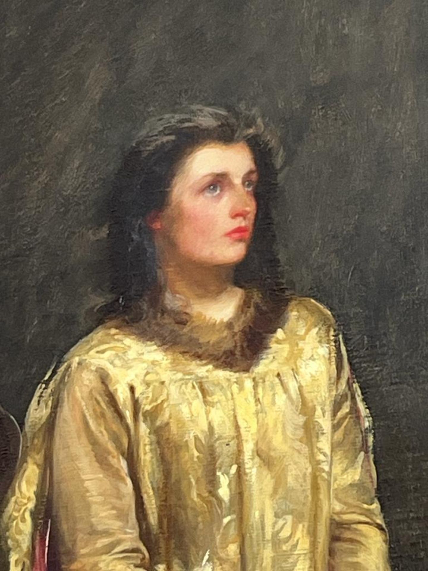 "Le procès de Jeanne d'Arc" Huile sur toile Fred Roe (1864-1947) Signé et daté de 1893 Dans un cadre - Bild 3 aus 4