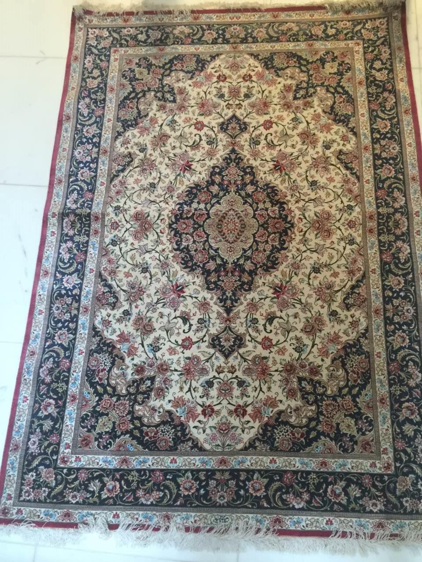 Tapis ghoum soie iran 200 x 140 cm - Image 2 of 10