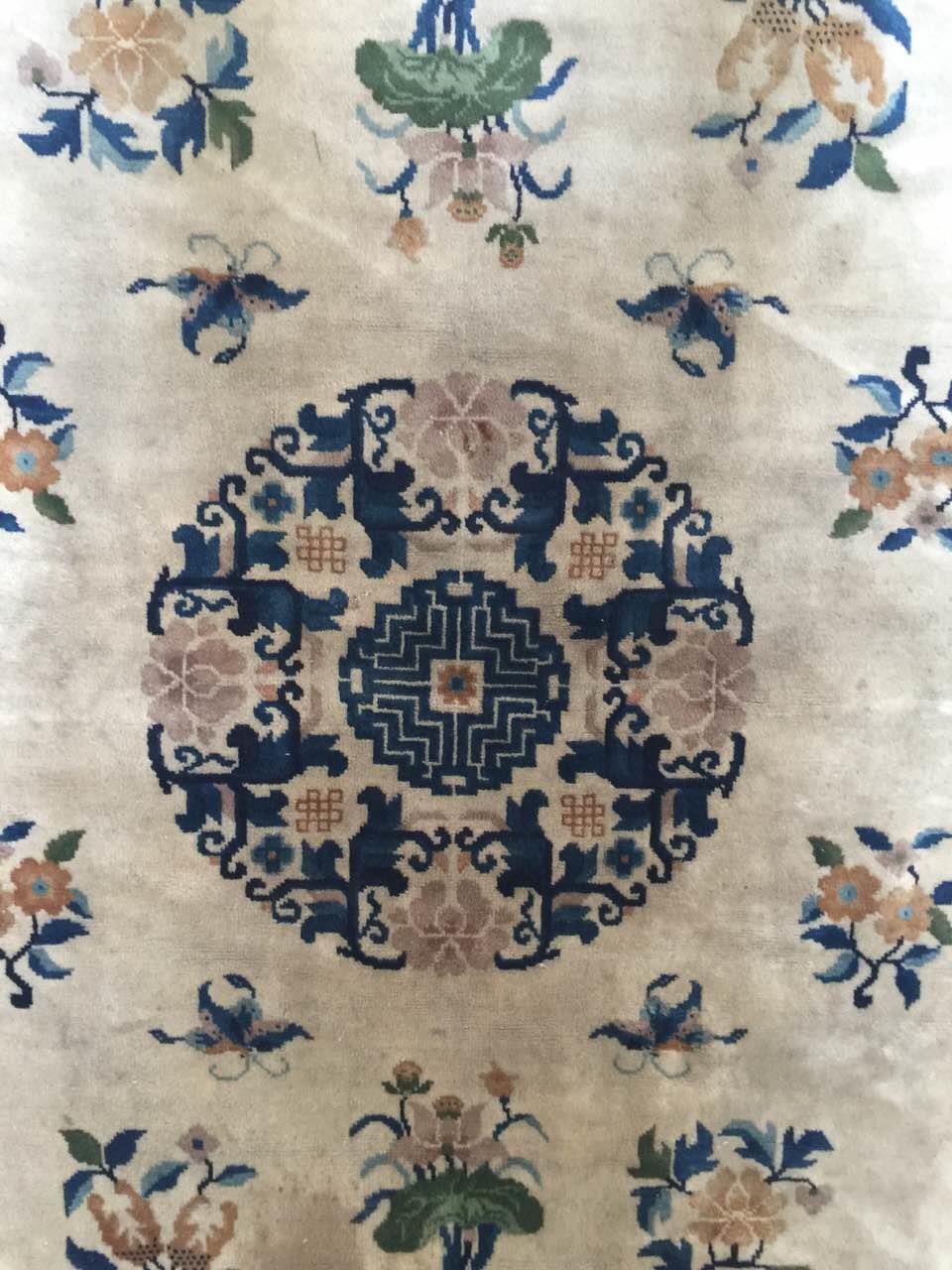 Tapis à décors de motifs floraux et bordures de trois frises géométrique Laine à teinture - Bild 3 aus 12