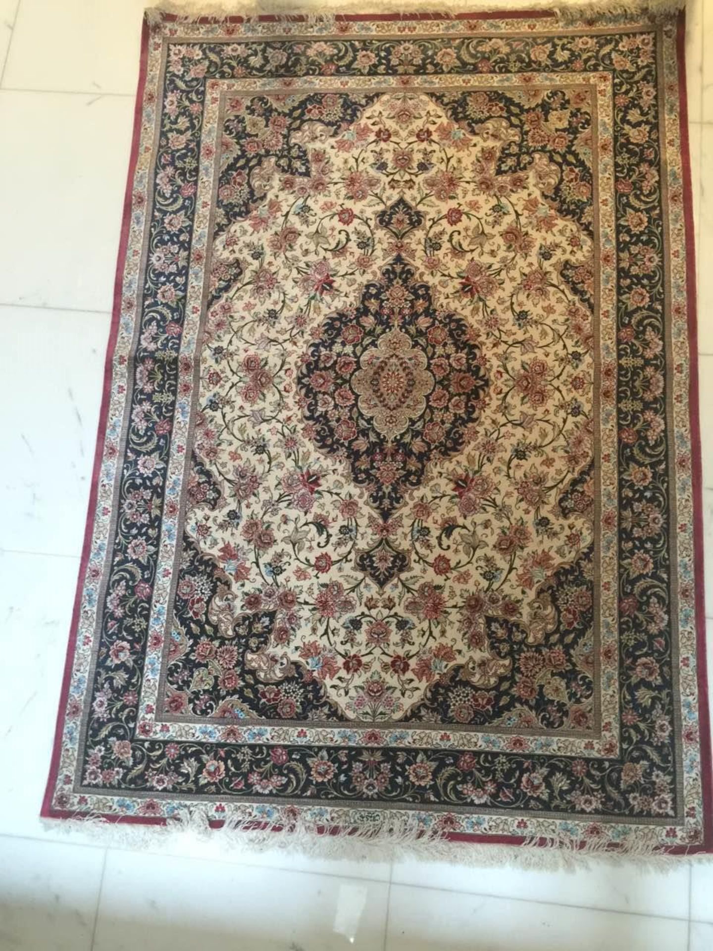 Tapis ghoum soie iran 200 x 140 cm - Image 3 of 10