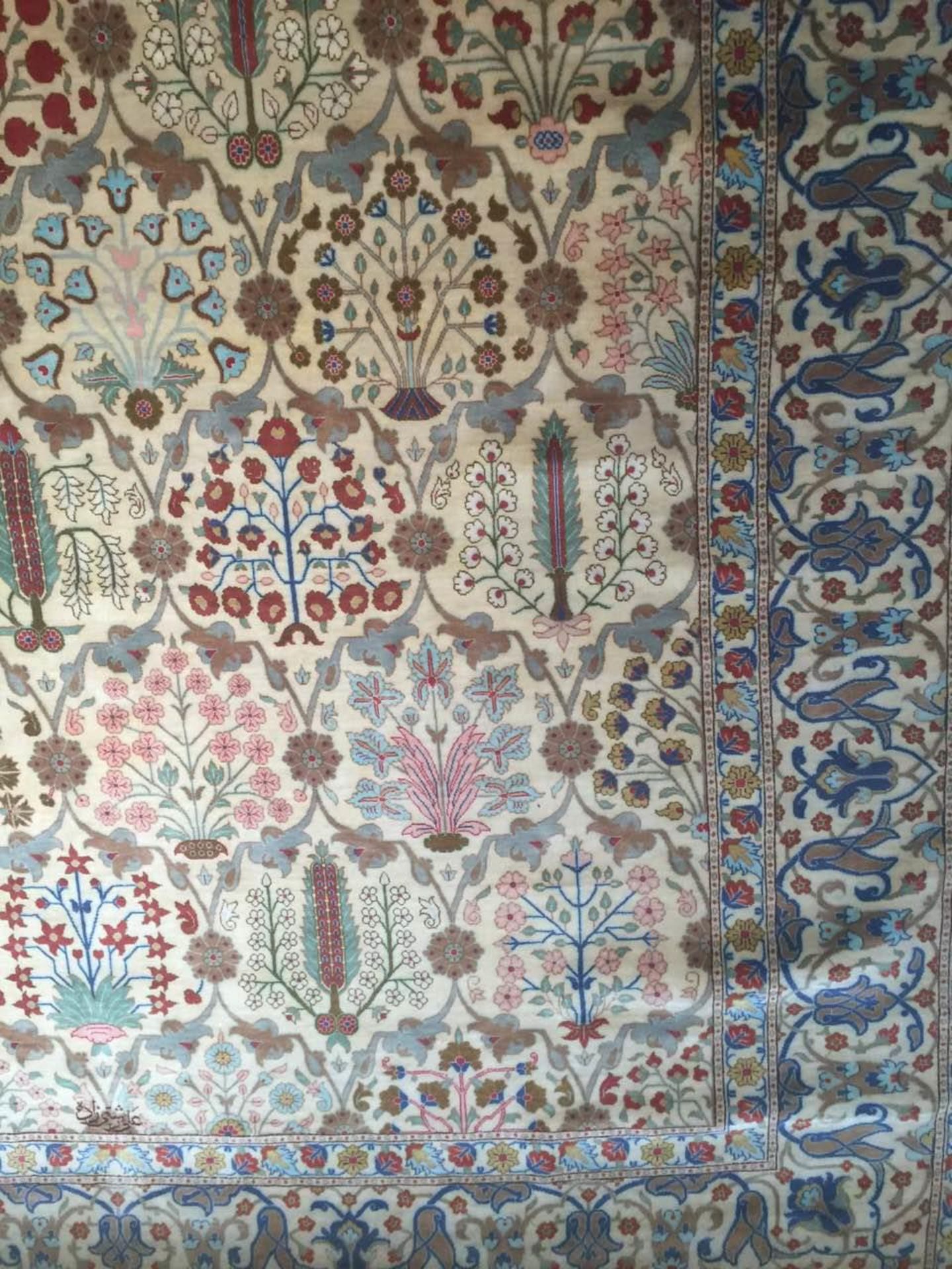 Tapis laine et soie Ispahan Iran 253 x 170 cm - Bild 5 aus 10