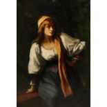 Portrait de femme Huile sur toile 38cmx 56cm Ancienne collection Famille de Fauque de Jonquières