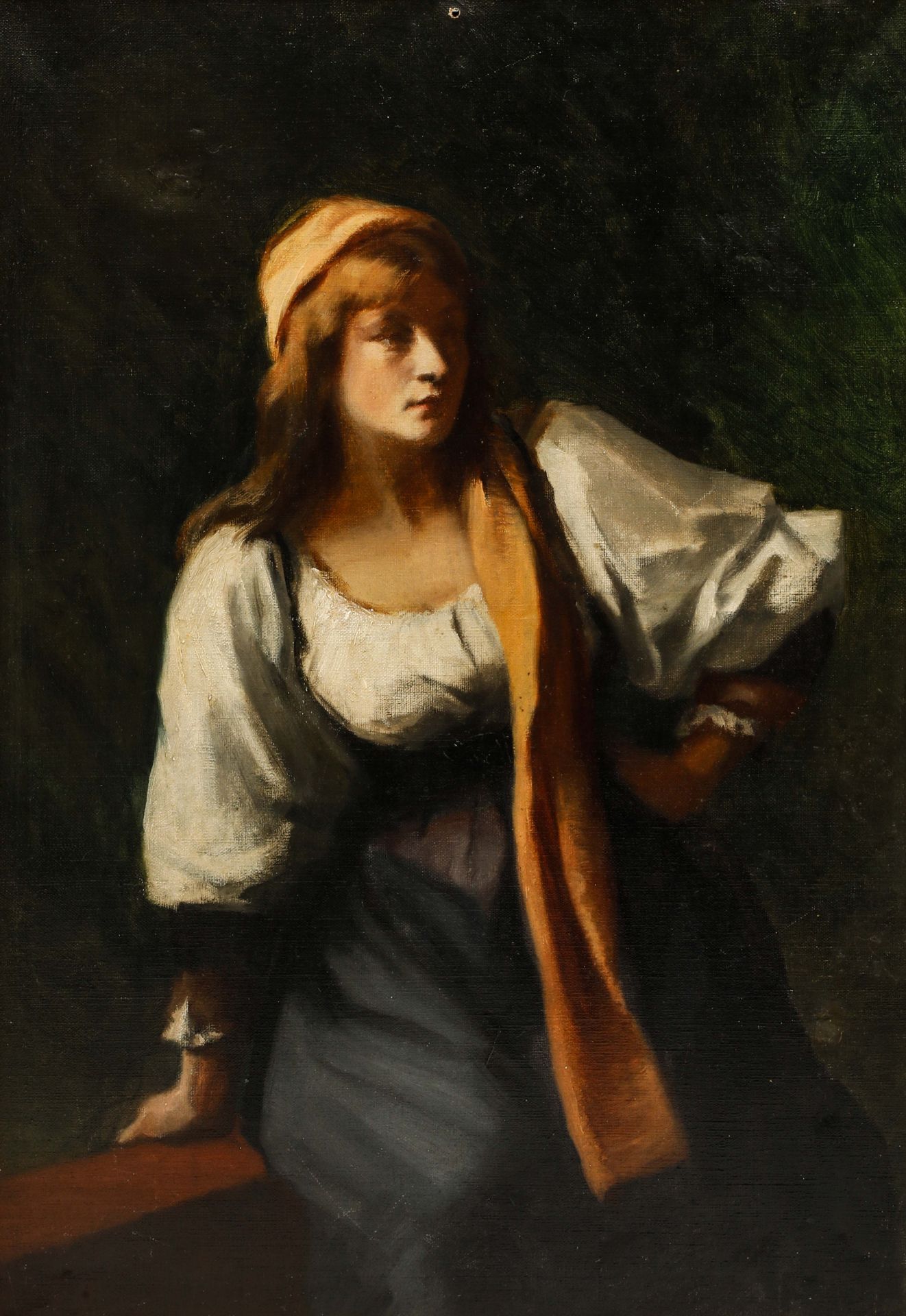 Portrait de femme Huile sur toile 38cmx 56cm Ancienne collection Famille de Fauque de Jonquières