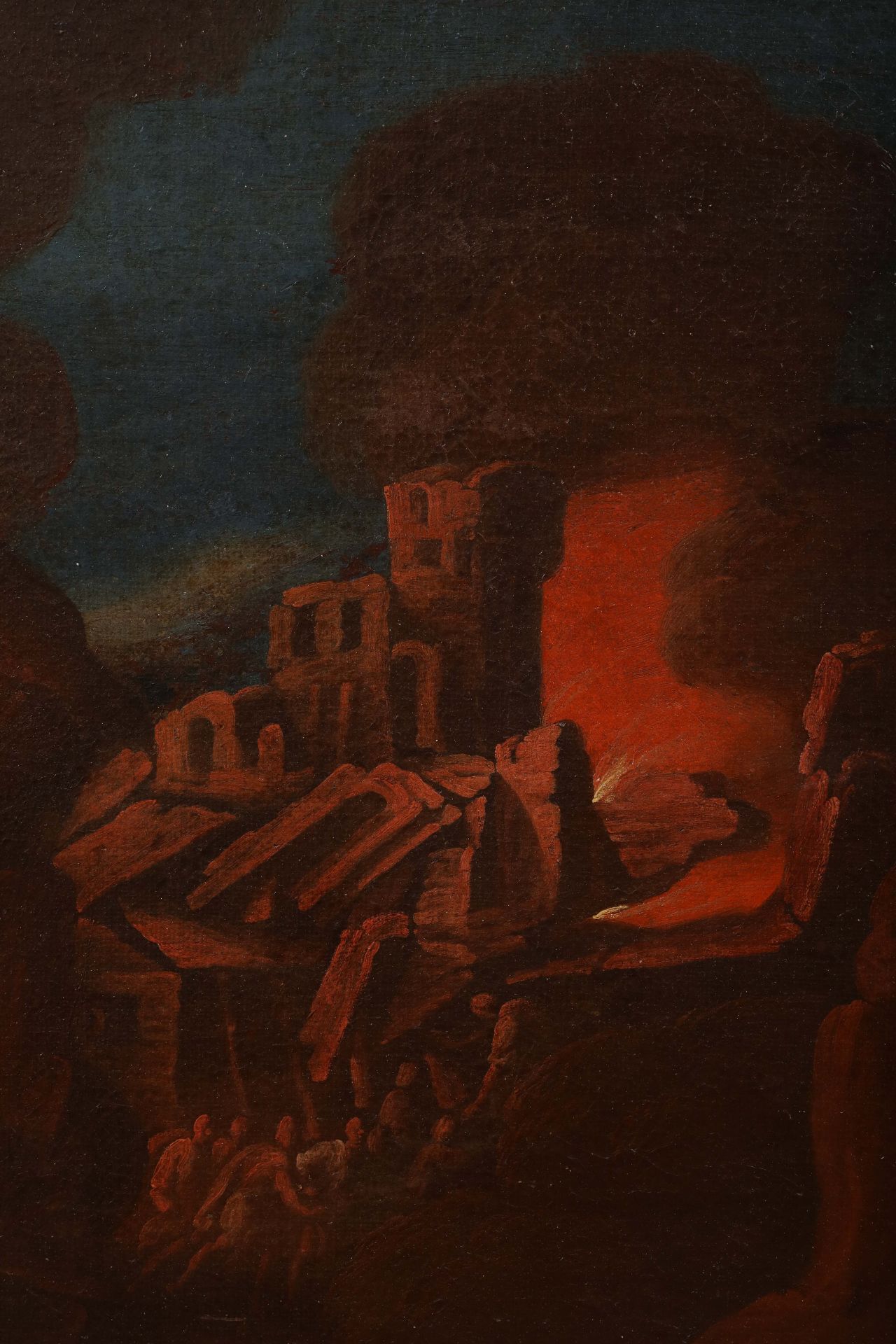 Une paire d'huile sur toile École espagnole, 17 eme siècle Lot et sa famille fuyant la destruction - Image 4 of 13