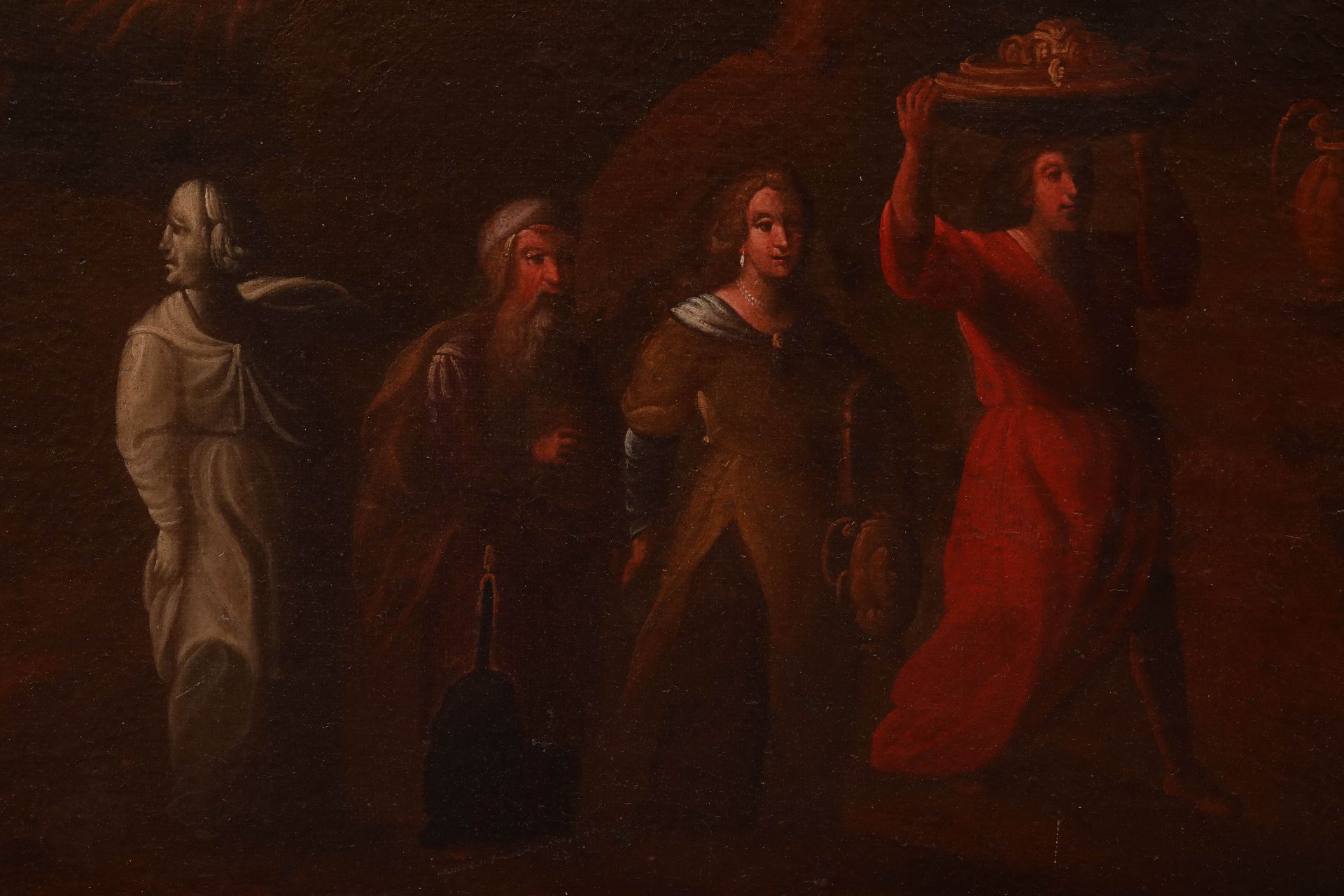 Une paire d'huile sur toile École espagnole, 17 eme siècle Lot et sa famille fuyant la destruction - Image 10 of 13