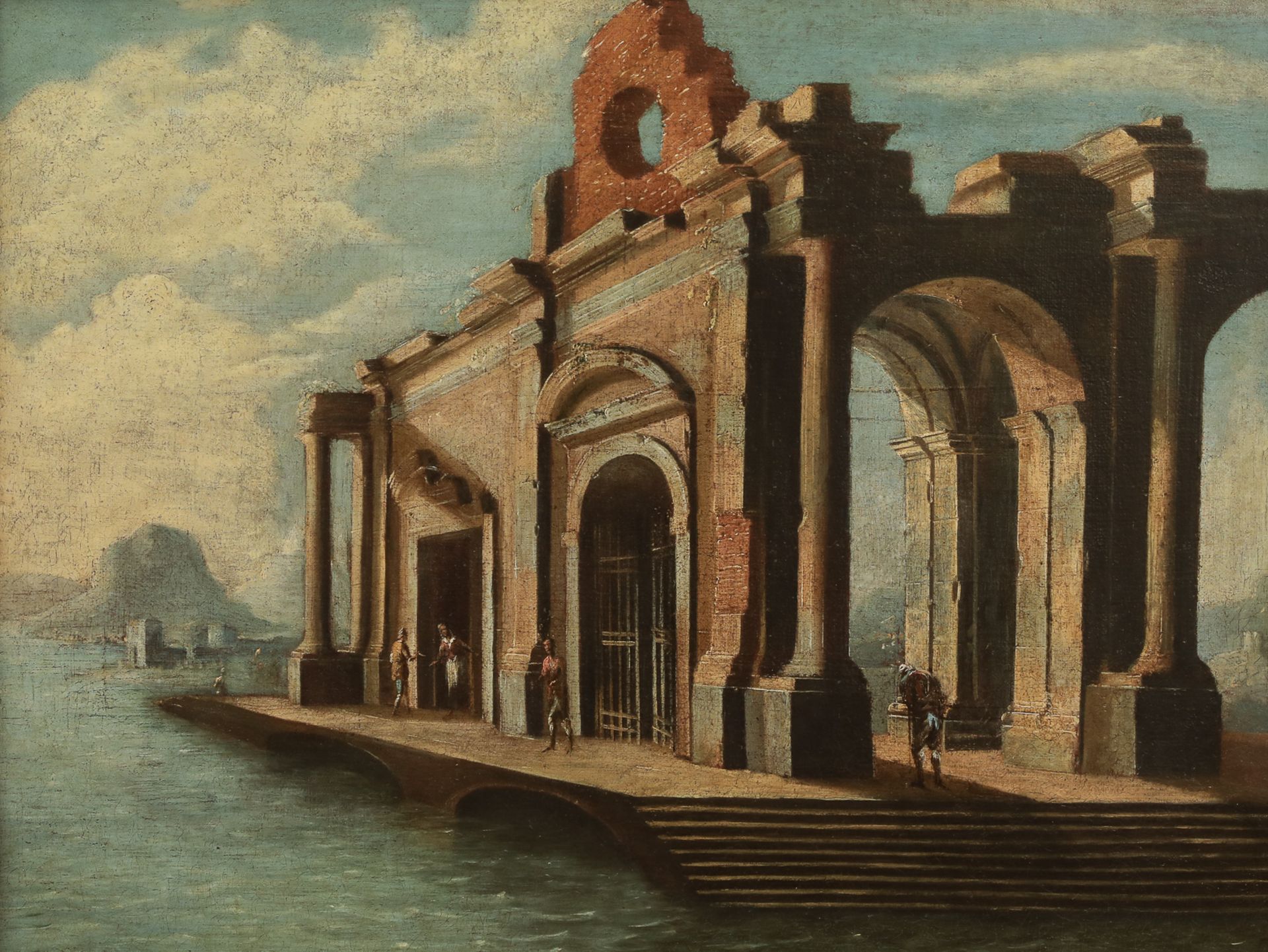 Paire de peintures à l'huile vénitienne Suiveur de Viviano Codazzi (1603-1672)représentant des - Image 2 of 7
