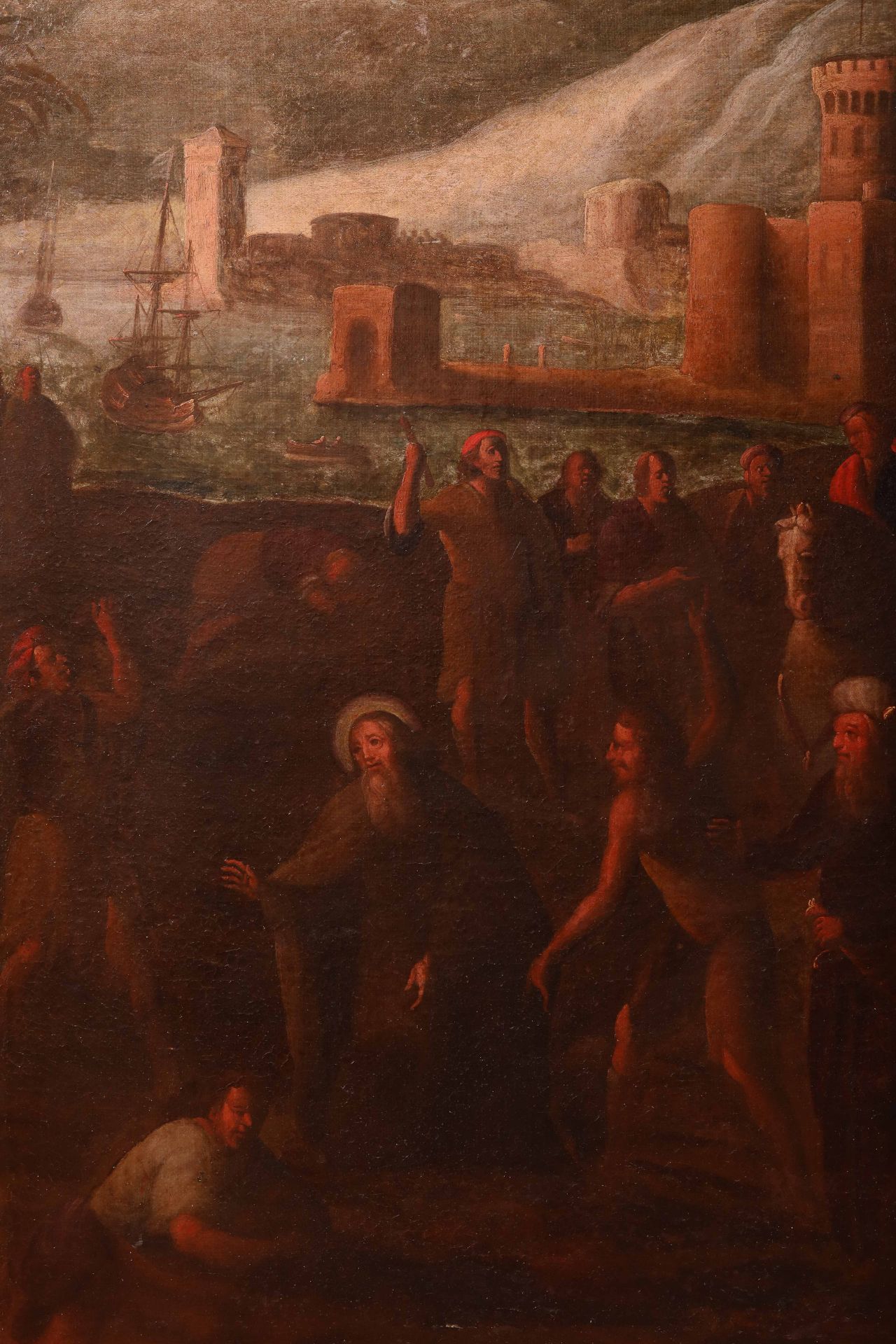 Une paire d'huile sur toile École espagnole, 17 eme siècle Lot et sa famille fuyant la destruction - Image 8 of 13